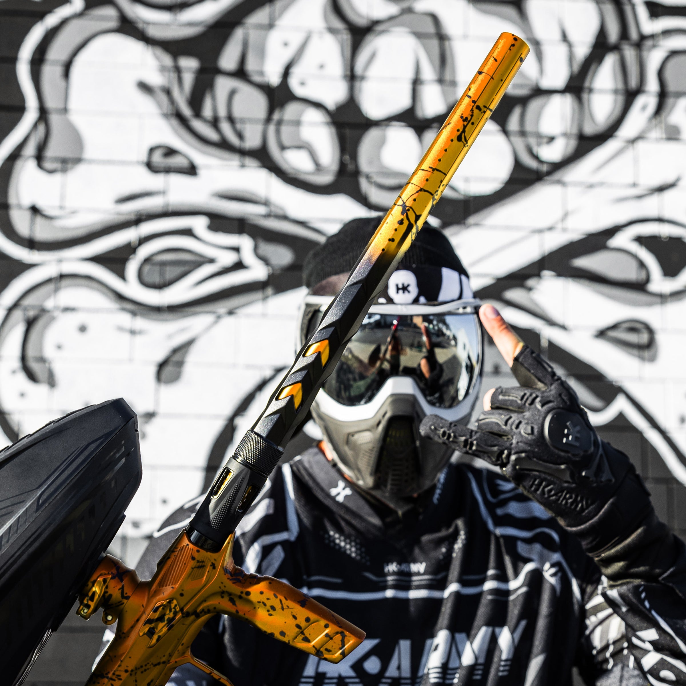 HK Army LAZR Barrel Kit - Elite "Fossil" - Autococker Thread - Gold/Black Splash - Black Insert