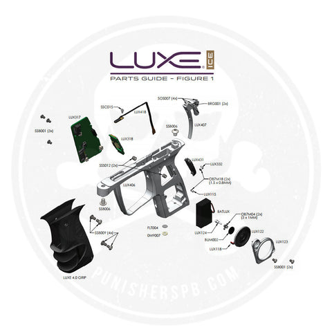 DLX Luxe Ice Grip Frame Parts List - Pick The Part You Need!
