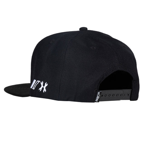 HK Army Split Snapback Hat - Black/White