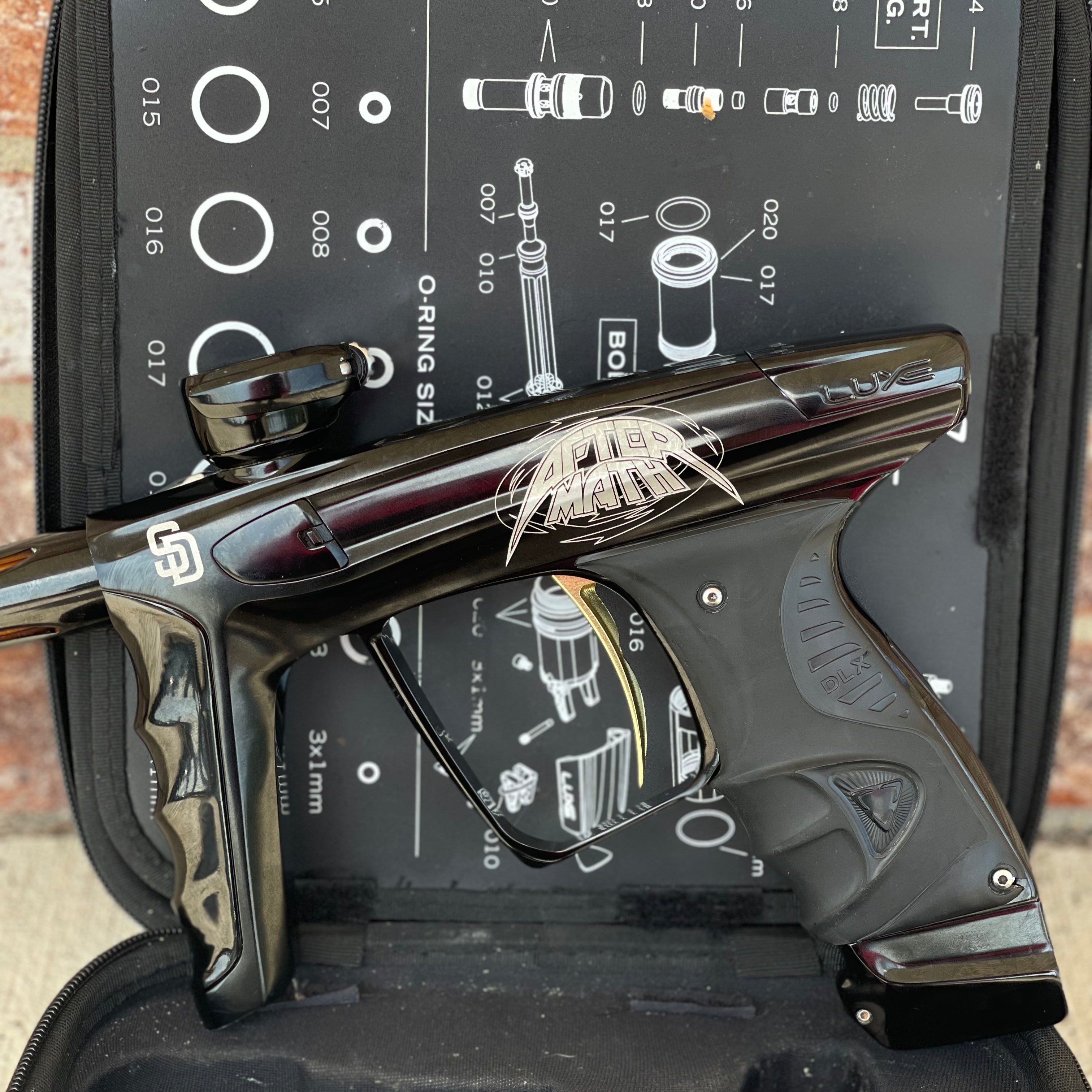 Used DLX Luxe X Paintball Gun - Gloss Black - LE Aftermath Team Edition