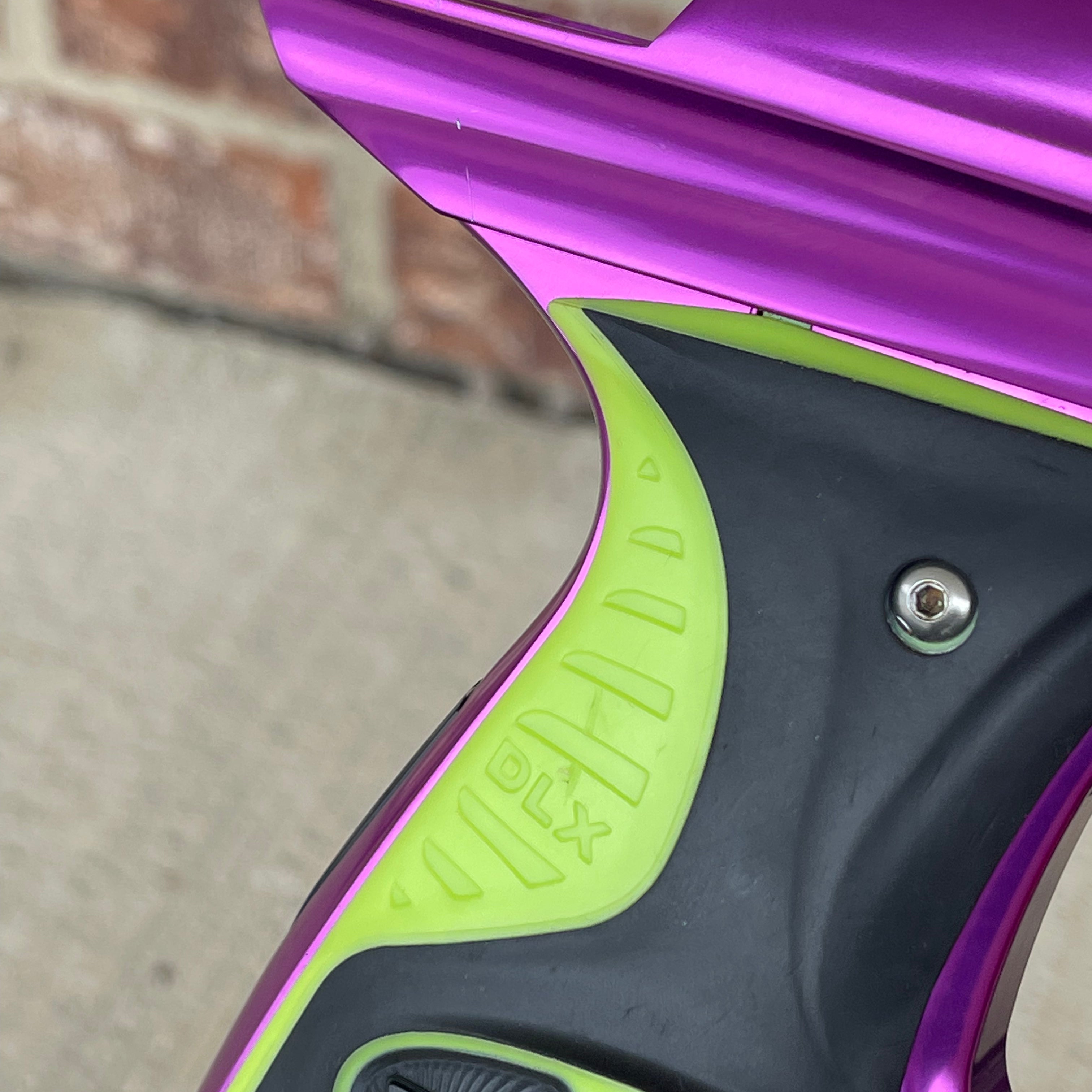 Used DLX Luxe X Paintball Gun - Gloss Purple / Dust Purple w/ Orange Deuce Trigger