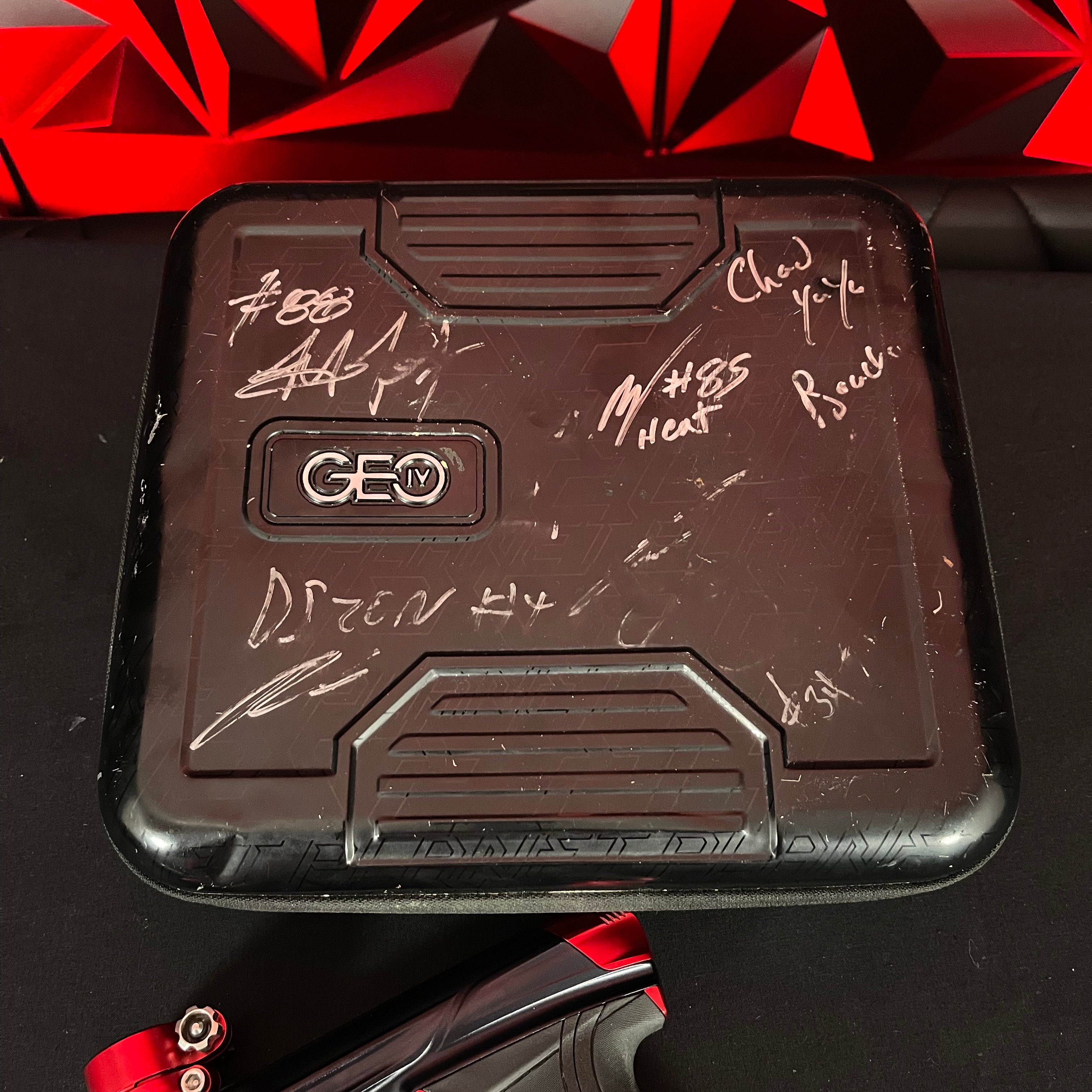 Used Planet Eclipse Geo 4 Paintball Gun - Black/Red w/ Infamous Deuce Trigger