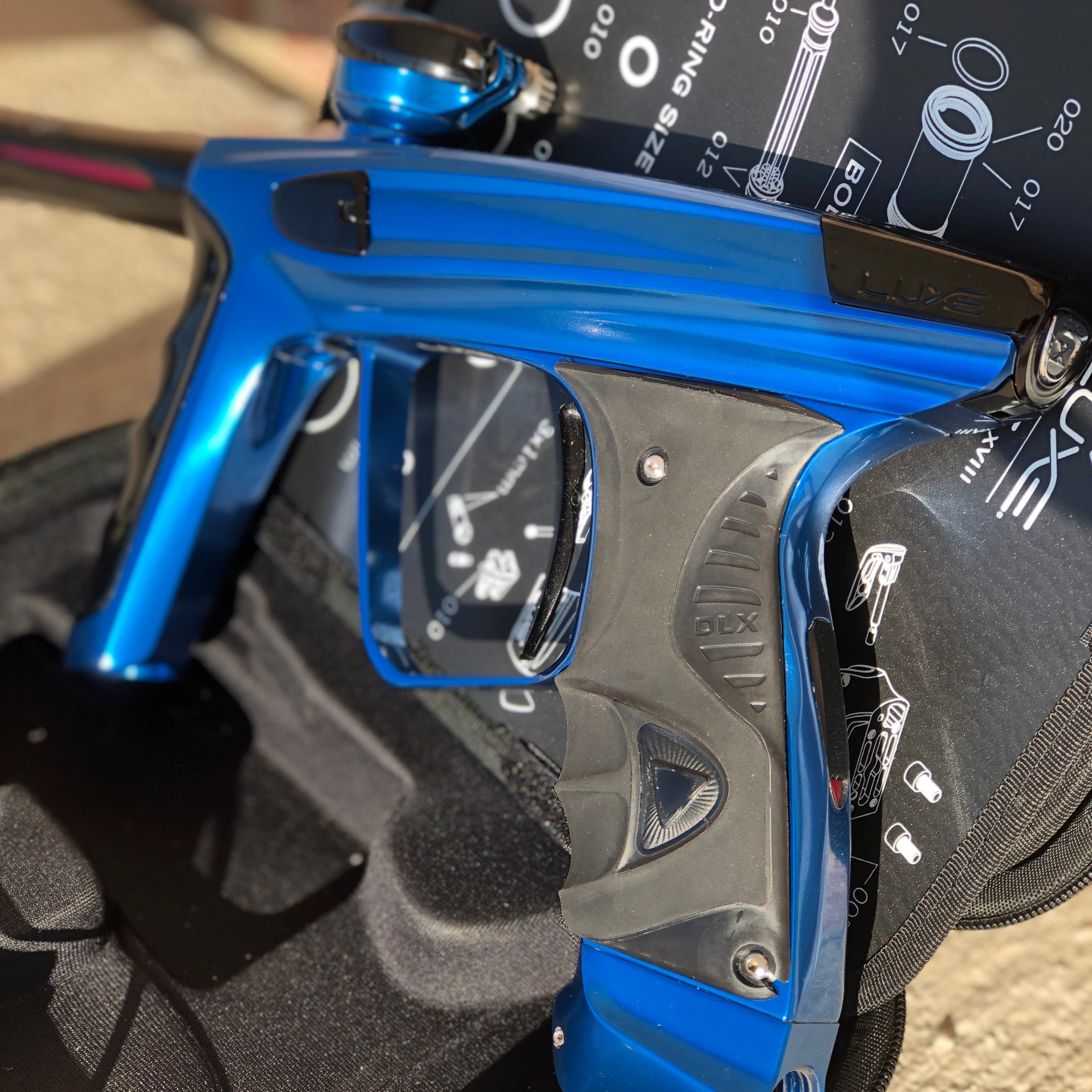 Used DLX Luxe X Paintball Gun - Polished Blue