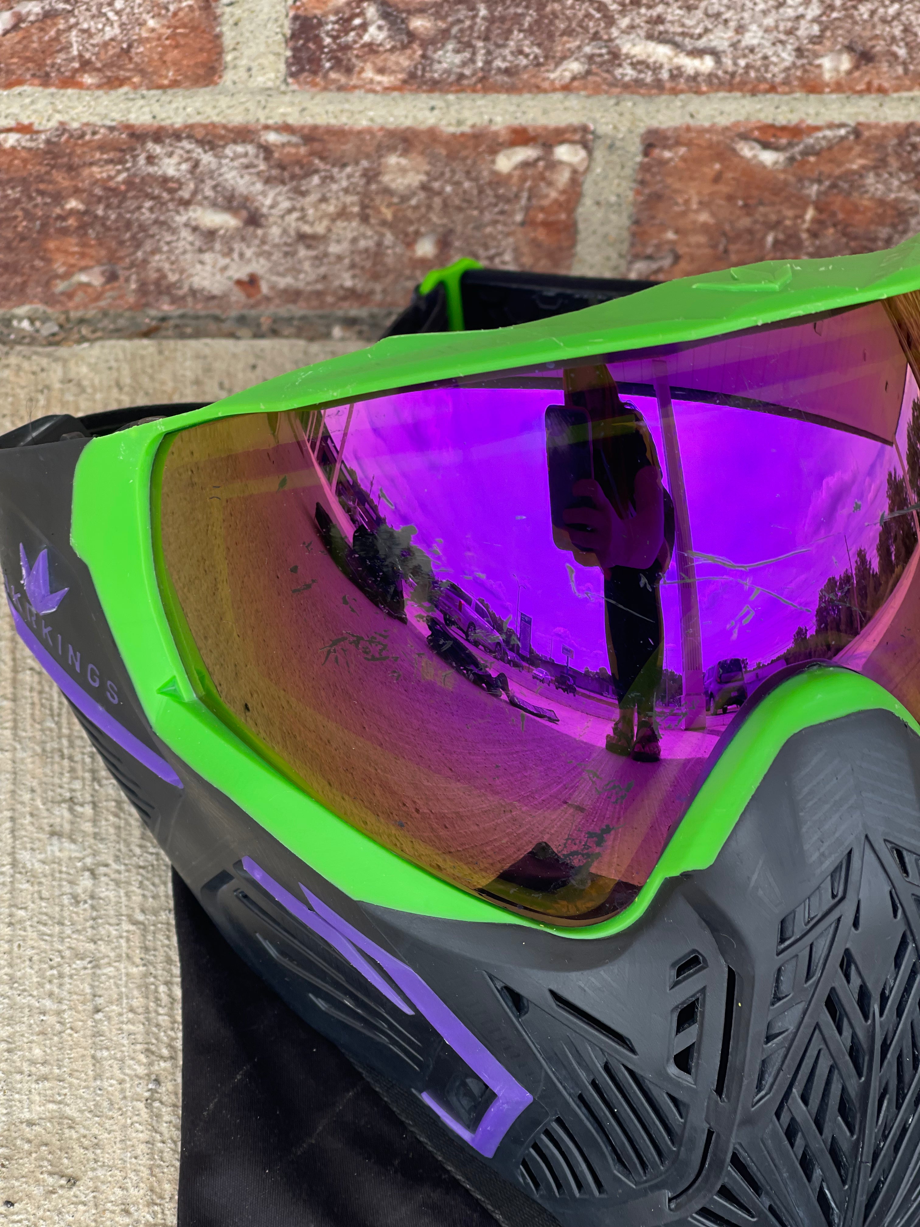 Used Bunker Kings CMD Paintball Mask - Sucker Tenticles w/ Soft Goggle Bag and Extra Lens