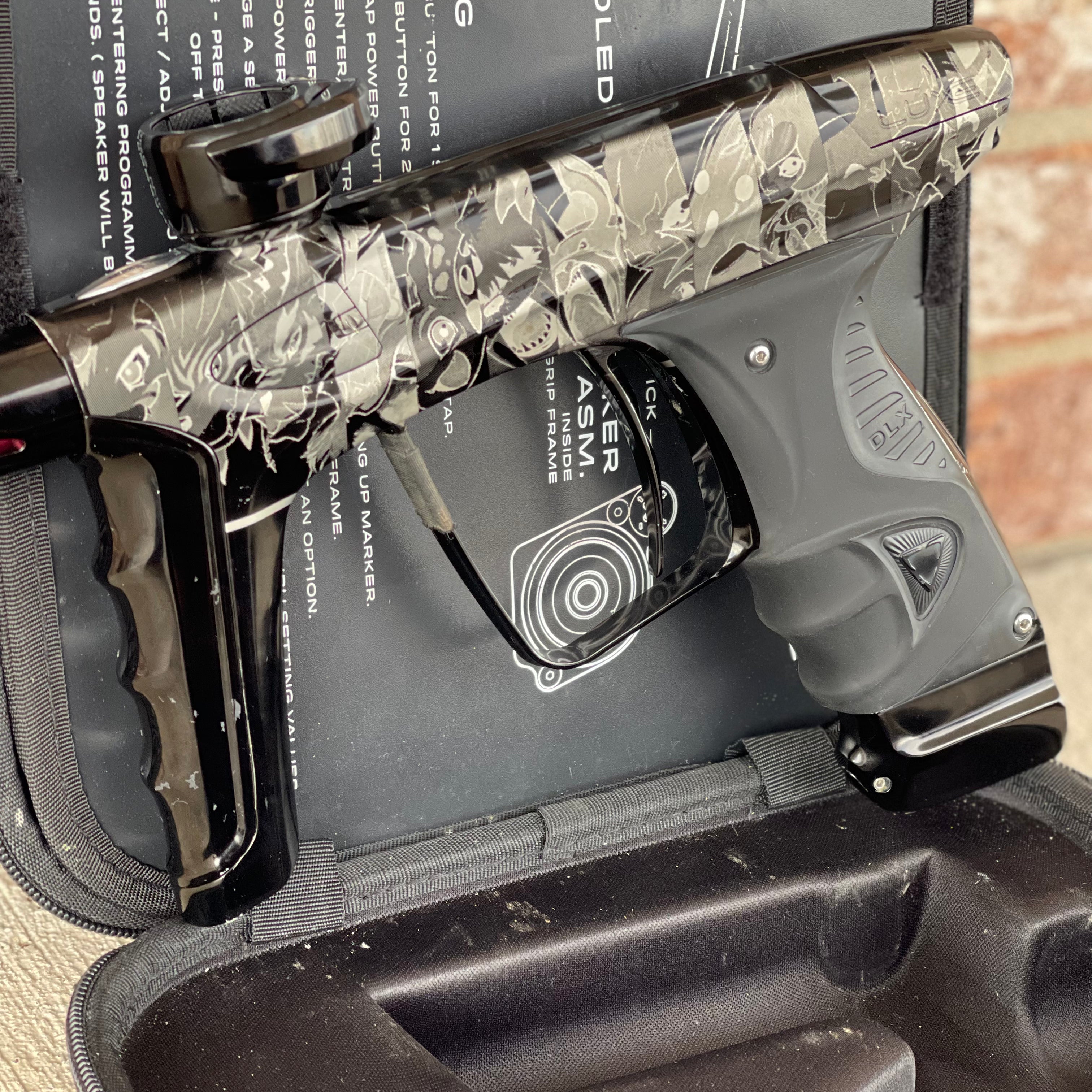 Used DLX Luxe Ice Paintball Gun - Black w/ Laser Engraving