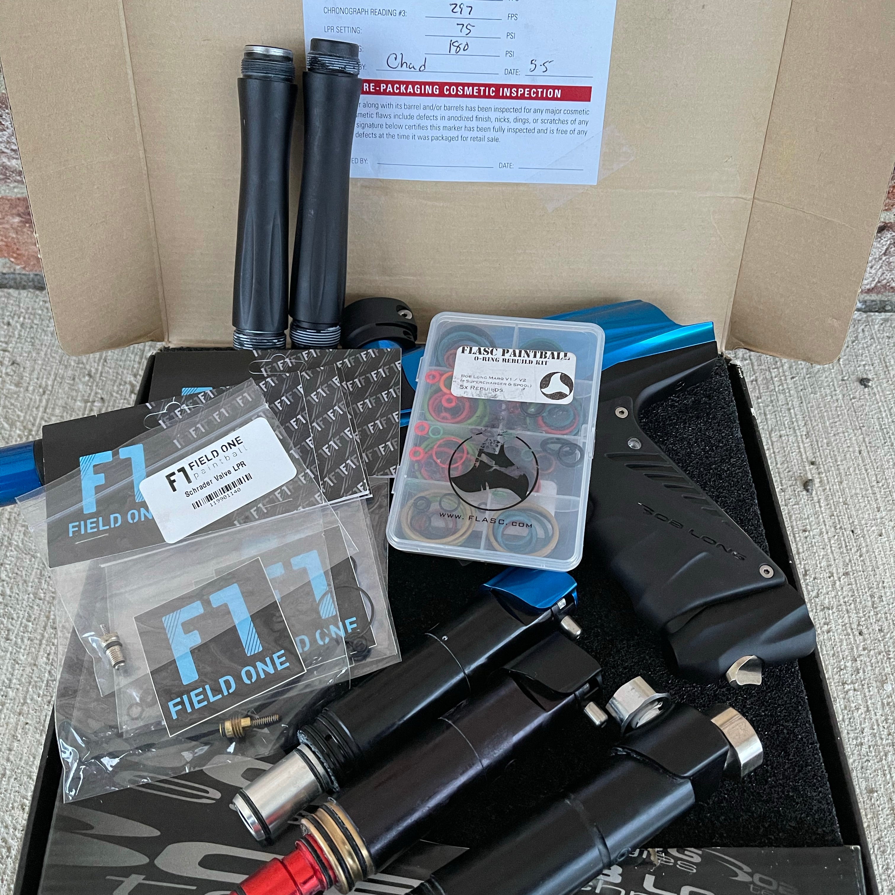 Used Bob Long Vcom Paintball Marker - Gloss Blue / Matte Black