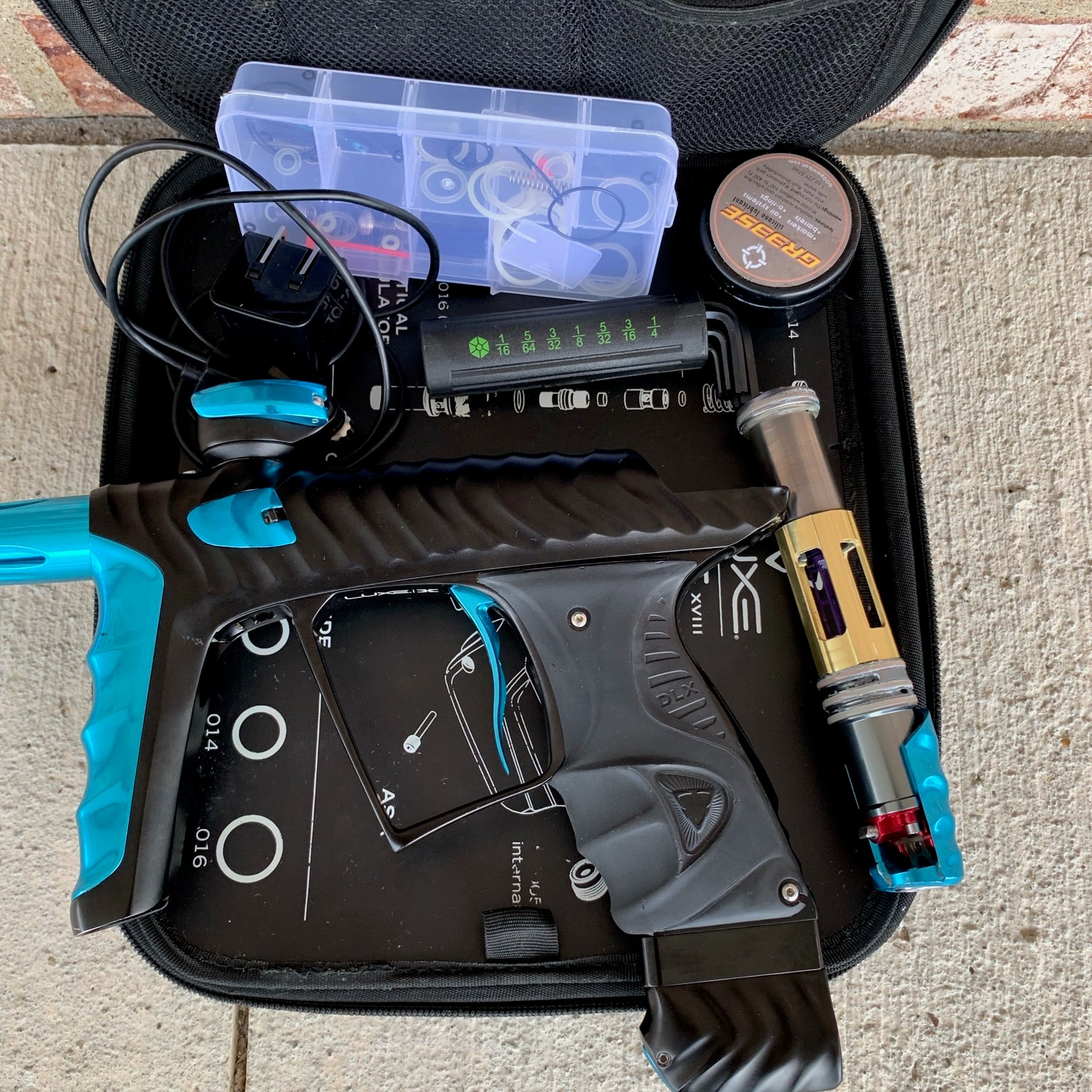 Used HK Army DLX Luxe X Ripper Paintball Gun - Dust Black/Polished Teal
