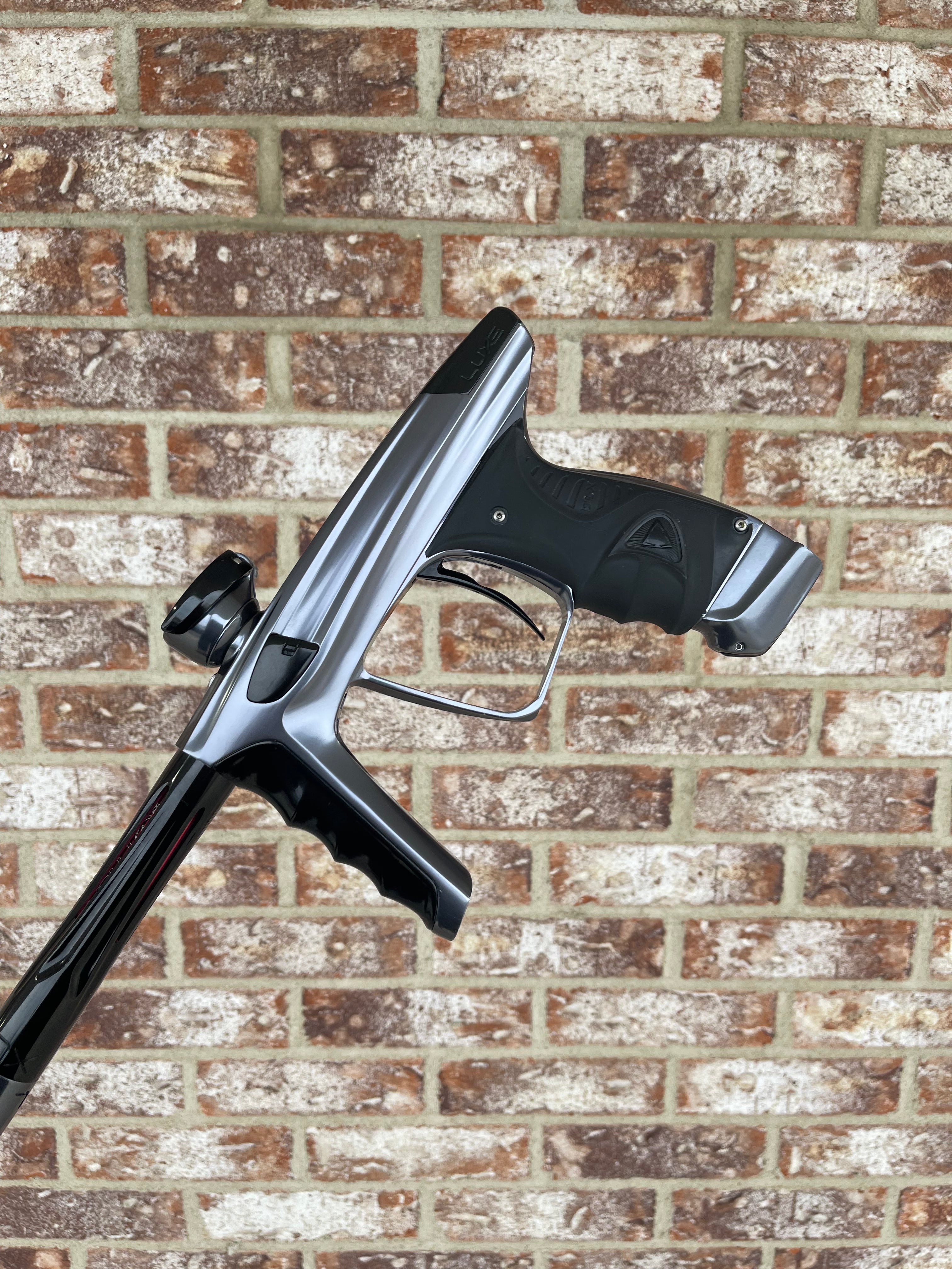 Used DLX Luxe X Paintball Gun - Dust Pewter/Polished Black w/ HK Army Exo 2.0 Case