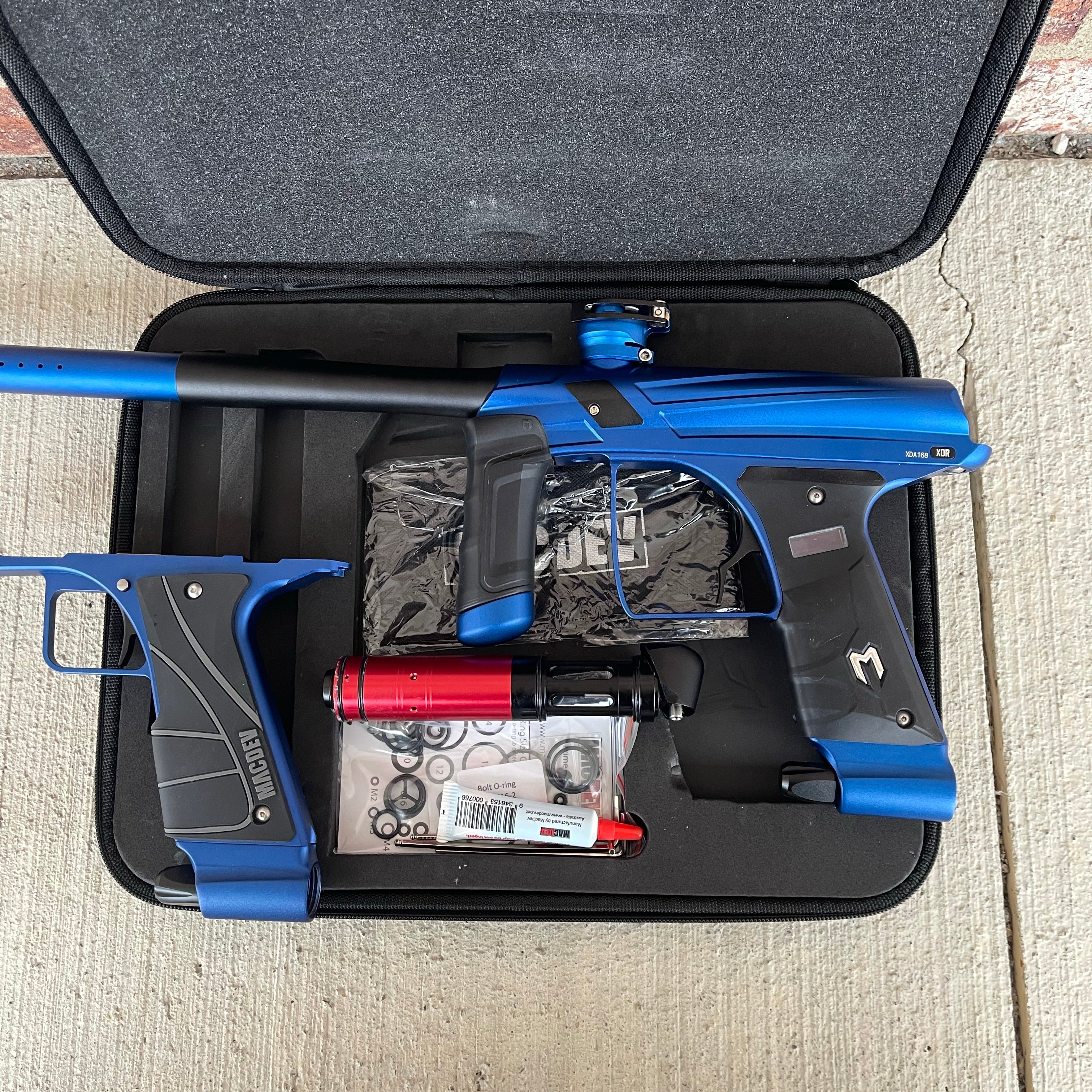 Used Macdev XDR Paintball Gun - Dust Blue with Mech Frame