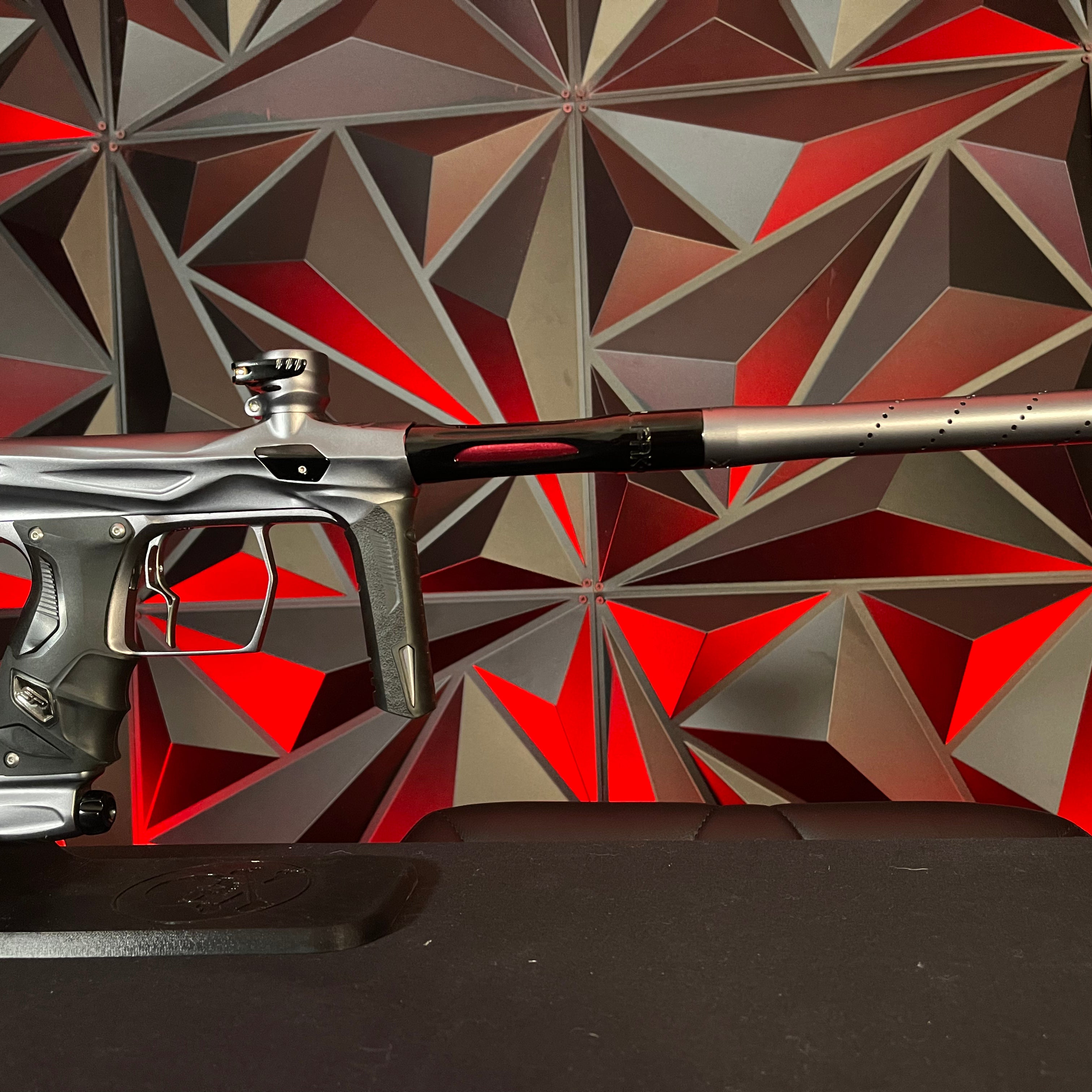 Used Shocker Amp Paintball Gun - Pewter w/ SSC Soft Tip Bolt + Infamous Deuce Trigger