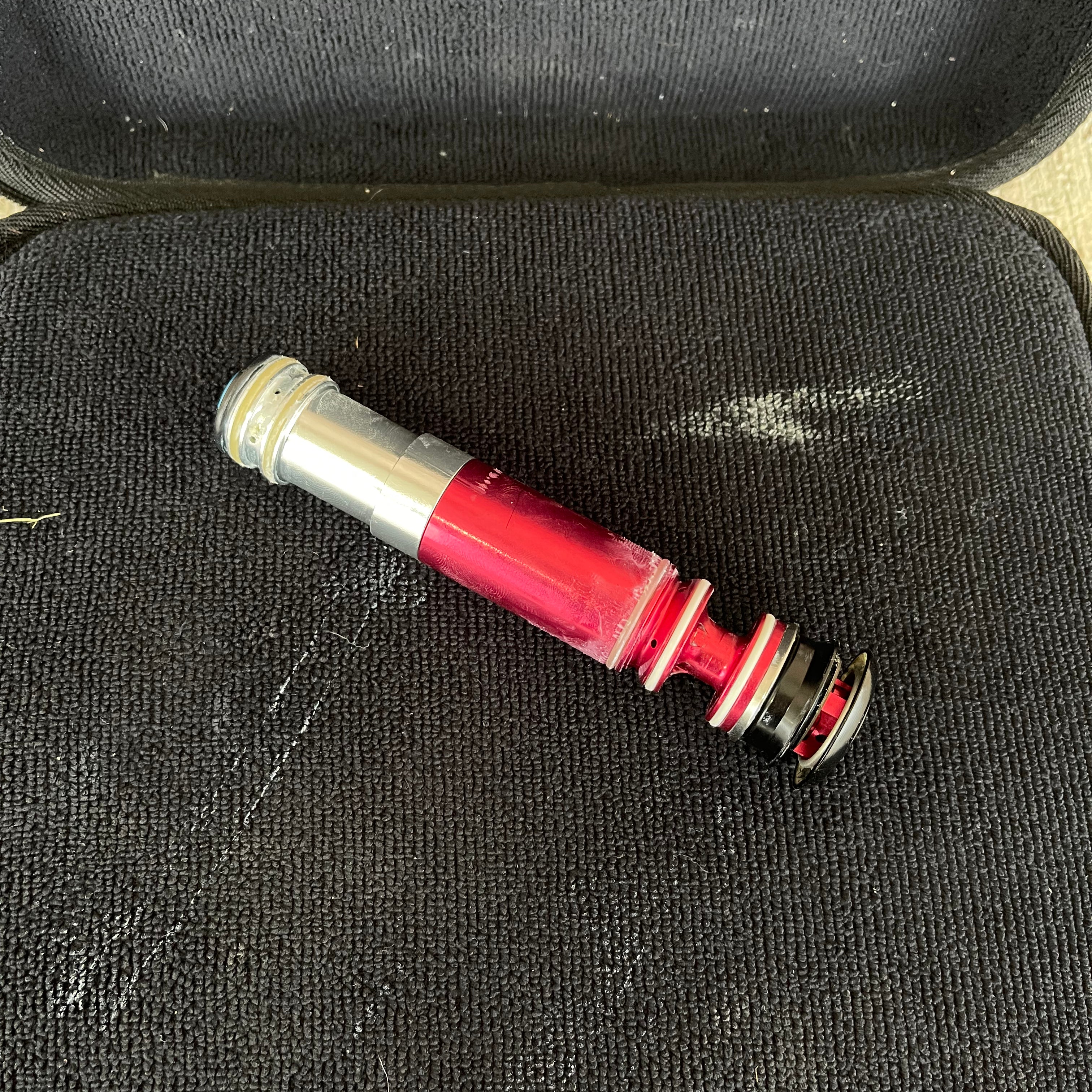 Used Shocker XLS Paintball Gun - Red/Black w/Black Freak XL Barrel Back & Core Barrel Front