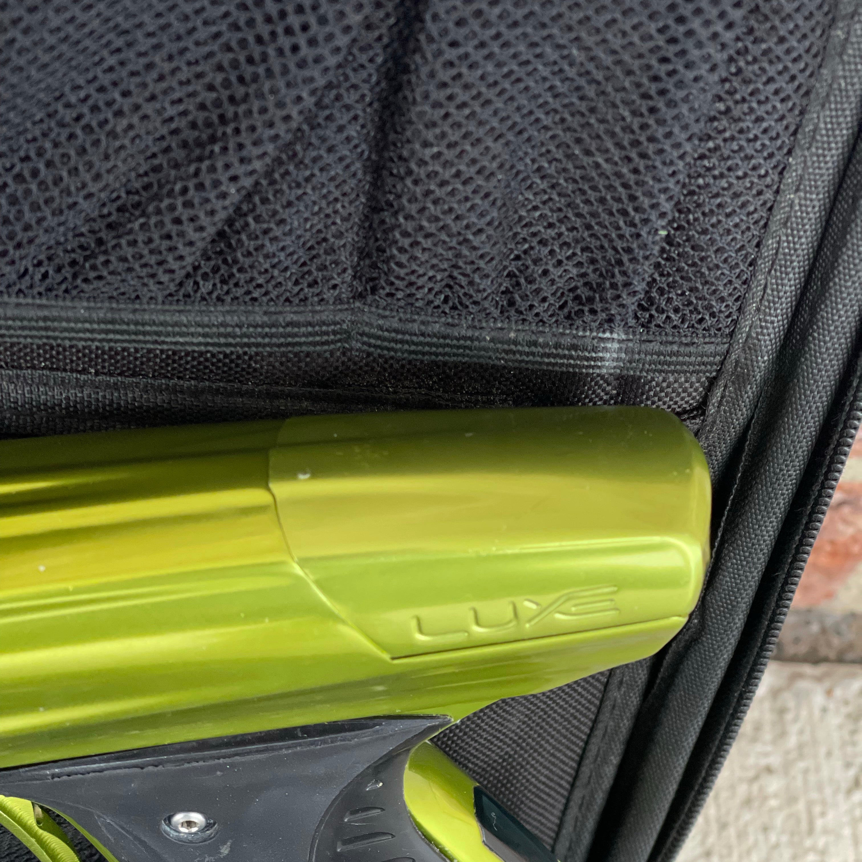 Used DLX Luxe Ice Paintball Gun - Limited Edition *1 of 10* Black/Slime Green w/ Black and Tan Back Grip