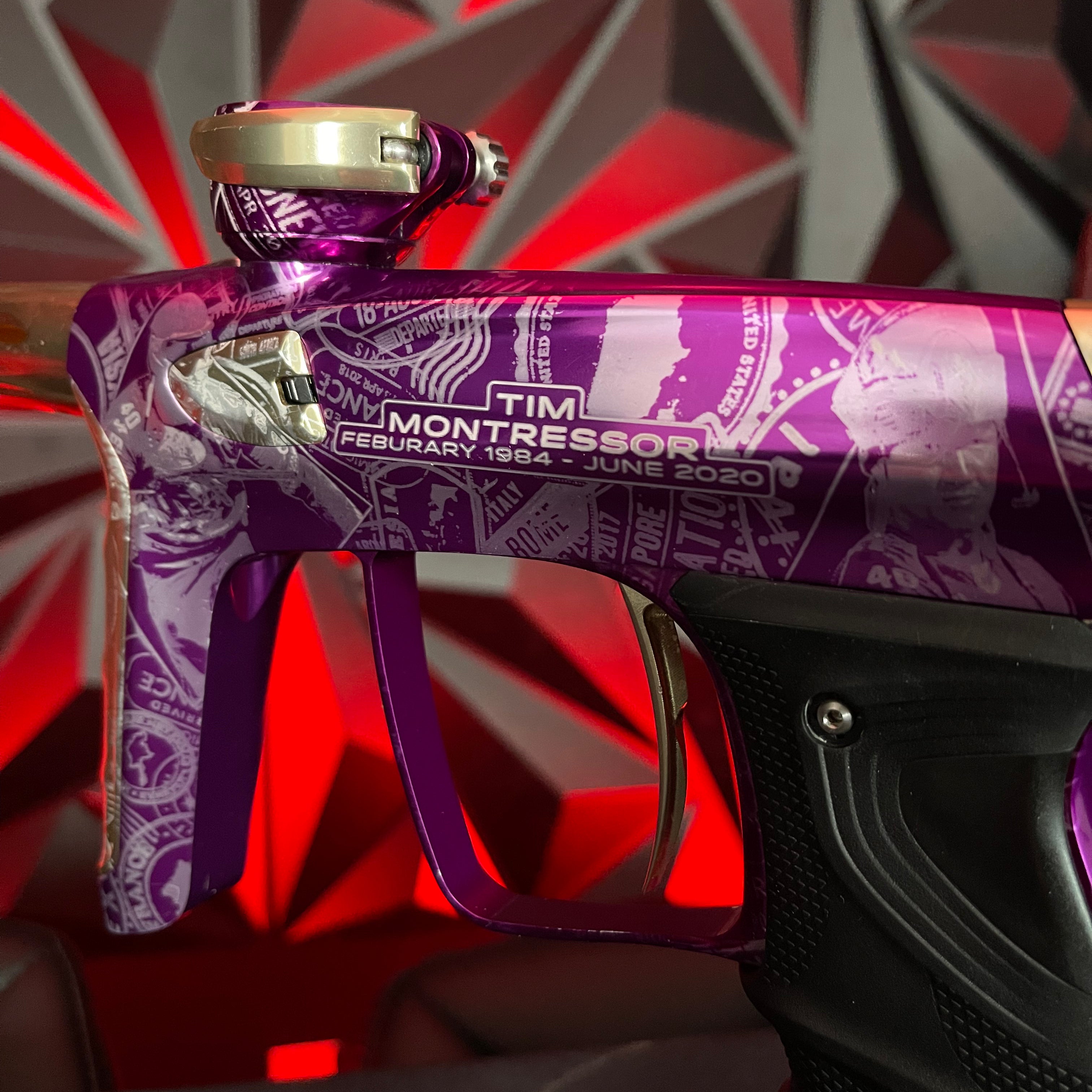 Used DLX Luxe TM40 Paintball Gun - LE Commemorative Edition Purple/Gold **Misprint**