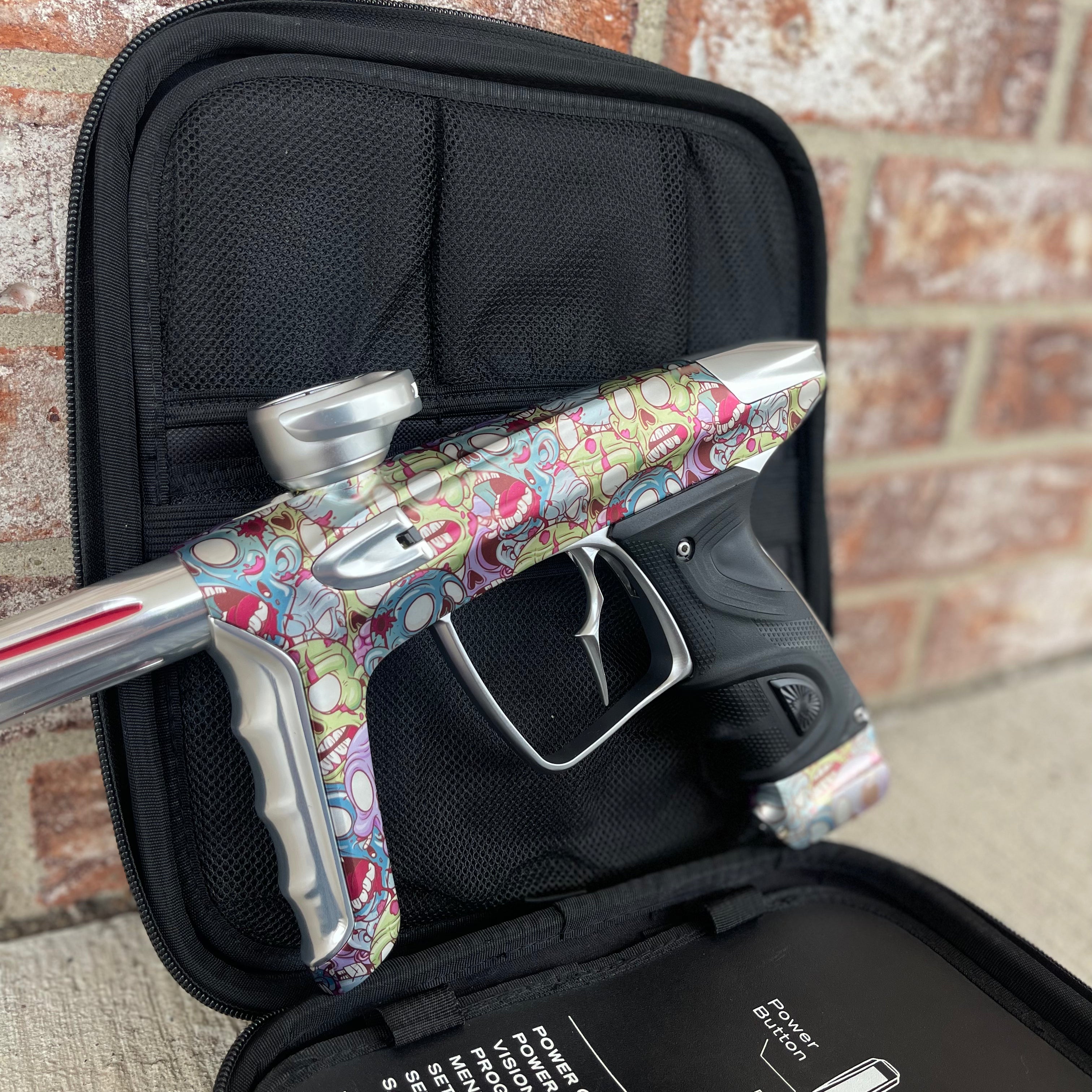 Used DLX Luxe TM40 Paintball Gun - LE Zombie Edition w/Silver Deuce Trigger & Wireless Charger