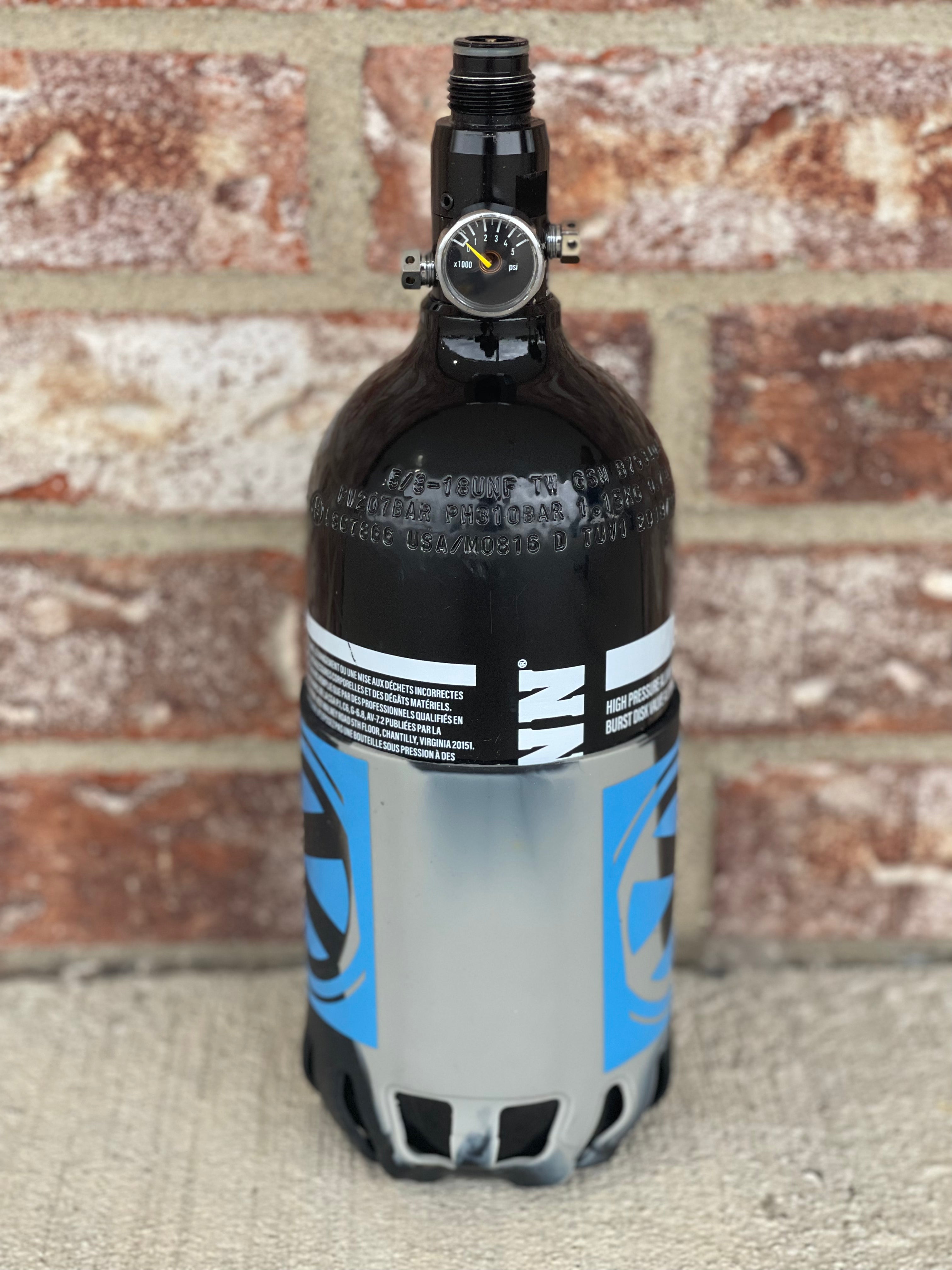 Used Tippmann 48/3000 Paintball Tank - Black w/Virtue Tank Grip