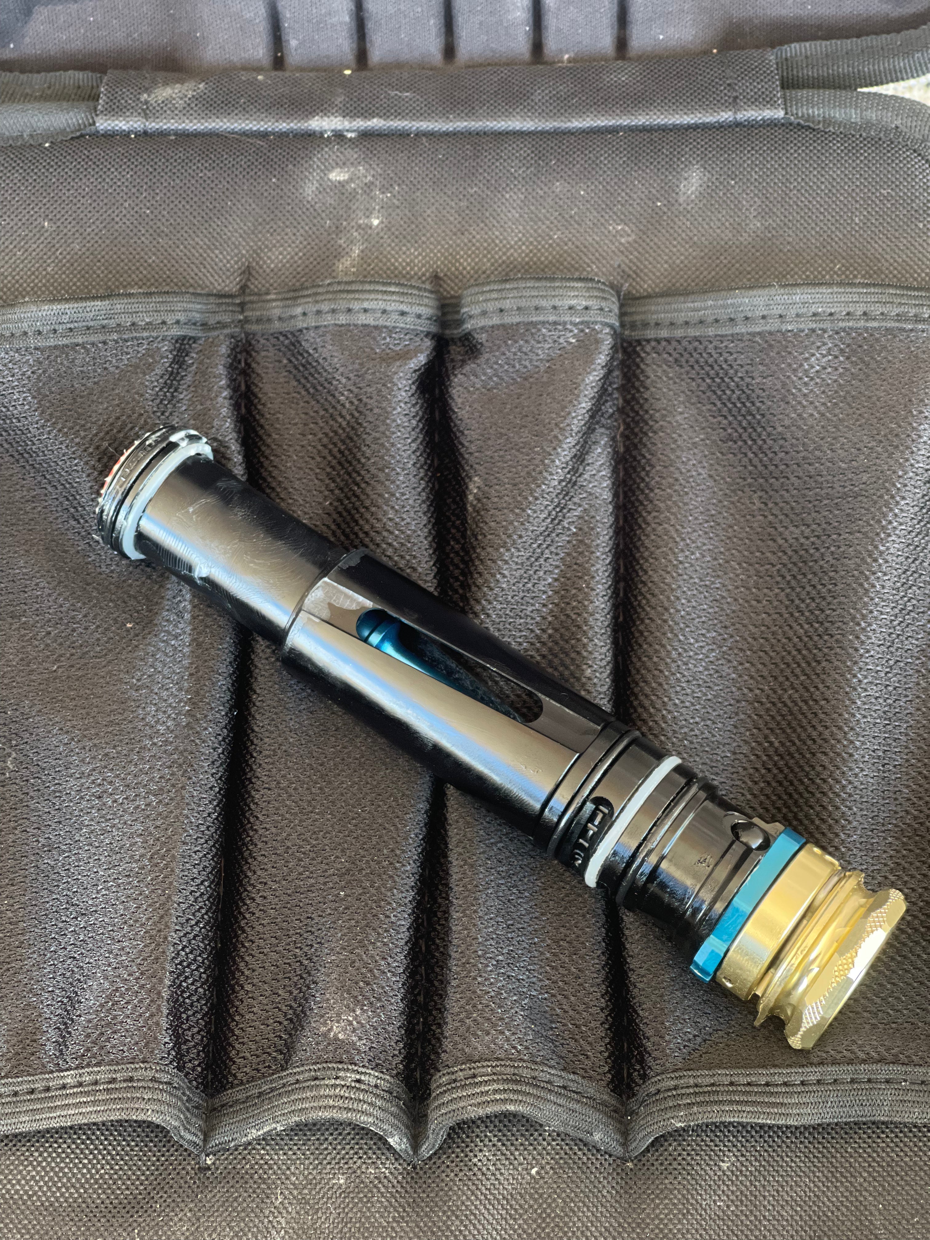 Used HK Army Shocker Amp Paintball Gun - Silver/ Gold