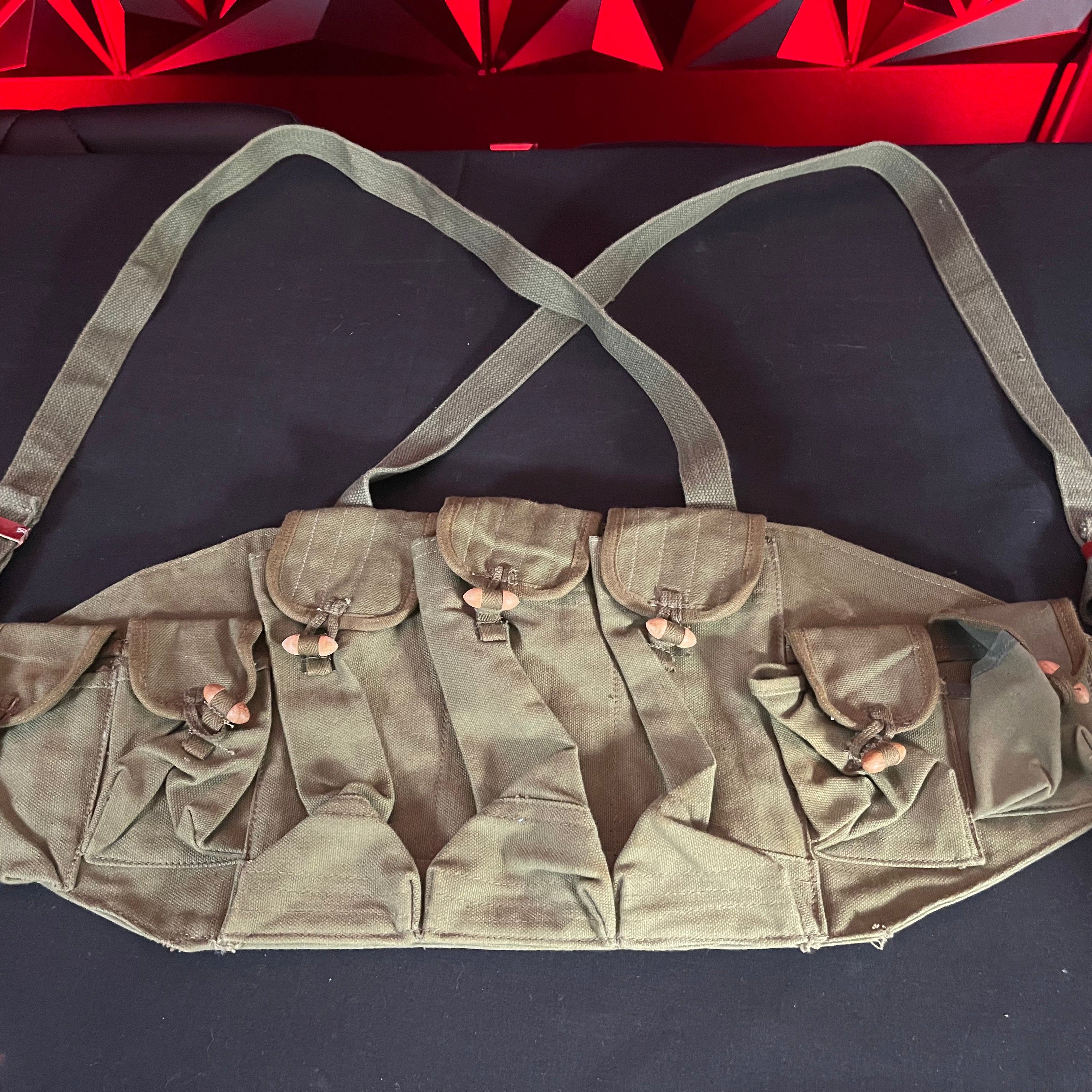 Used Paintball Mag Harness - Army Green