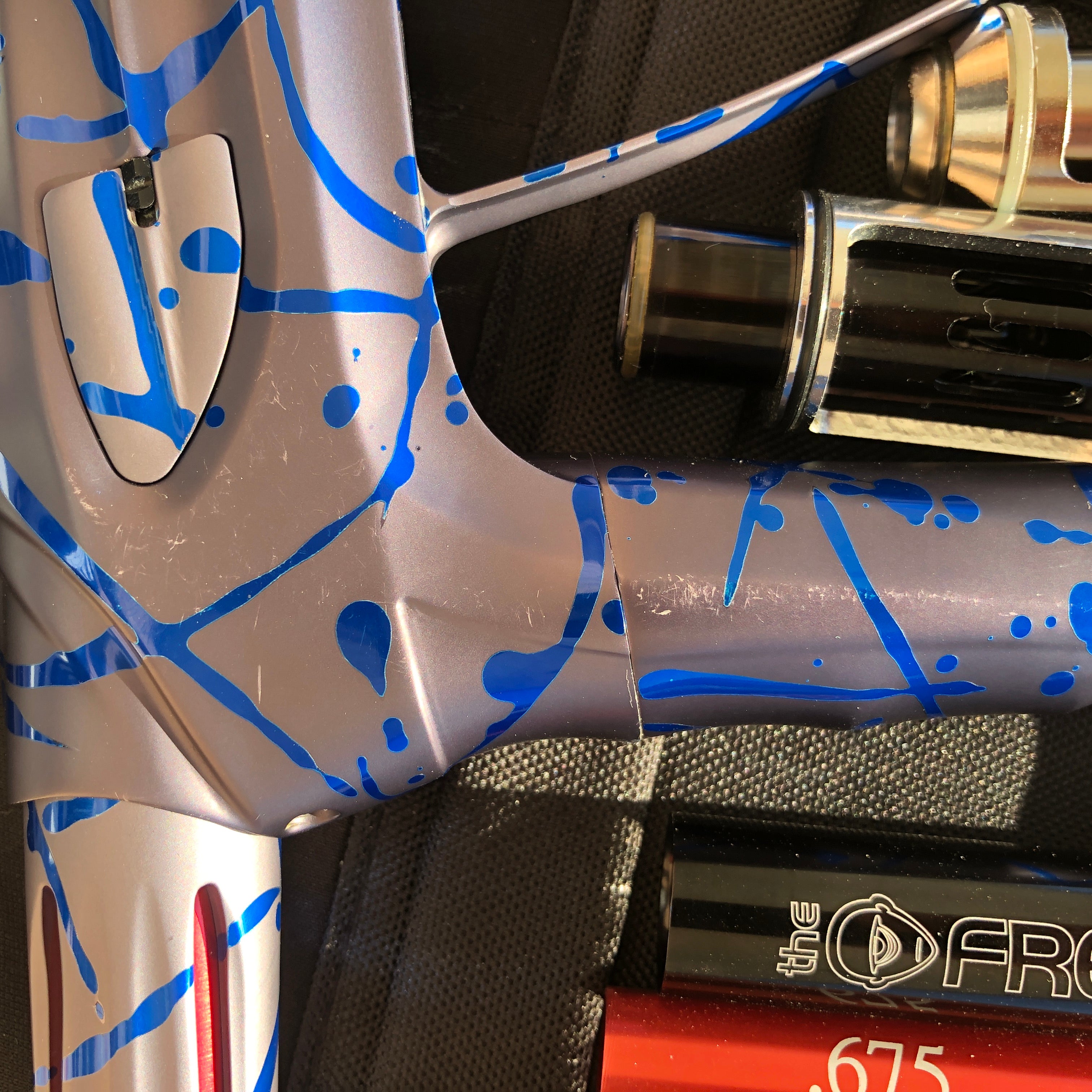 Used DLX Luxe 2.0 Oled Paintball Gun - Grey / Blue Splash LIMITED