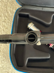Used Shocker XLS Paintball Gun - Black with Blue Green Splash Trigger Frame and CVO Frame
