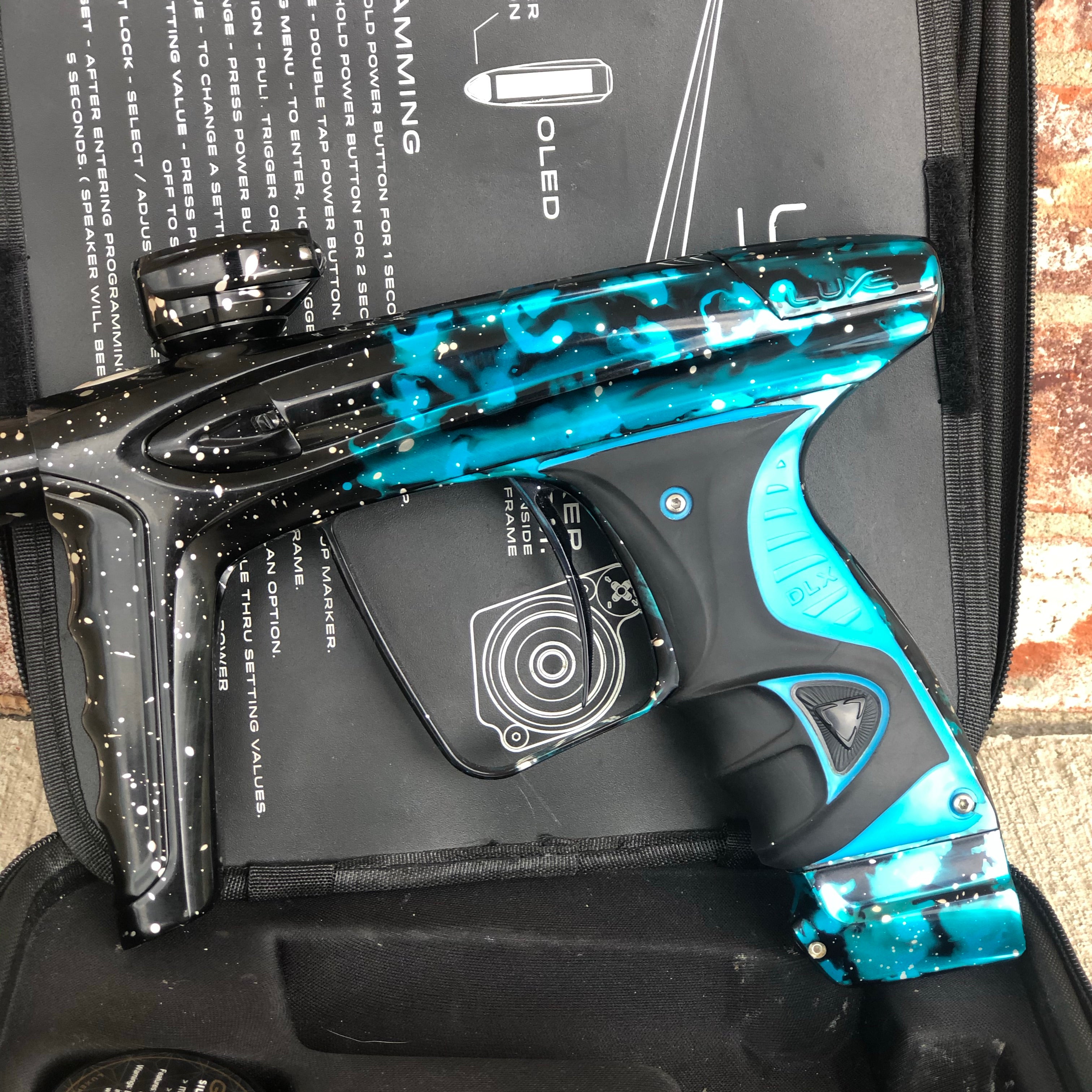 Used DLX Luxe Ice Paintball Gun - Blue Galaxy