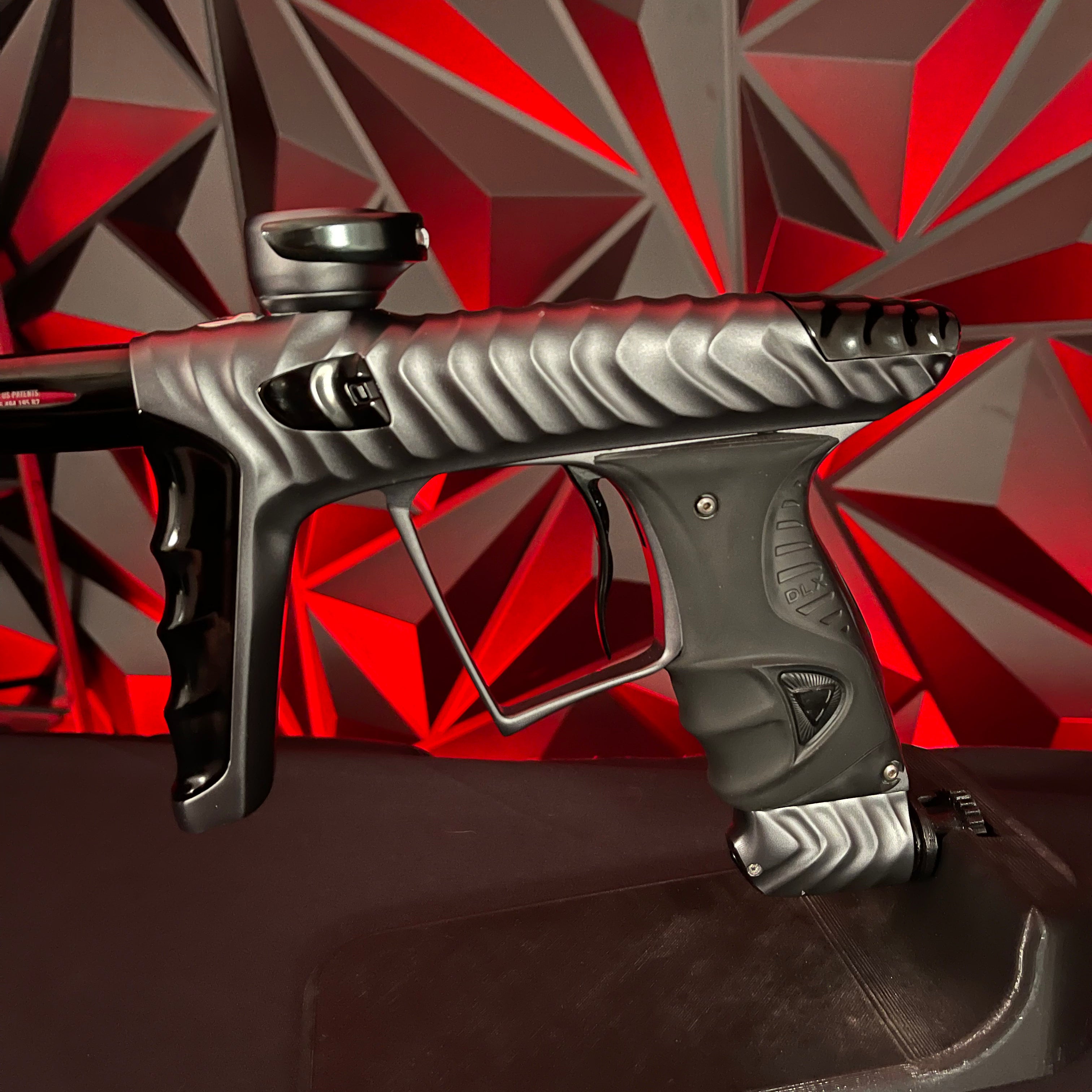 Used DLX Luxe X/HK Army Ripper Paintball Gun - Dust Pewter/ Polished Black w/ Deuce Trigger