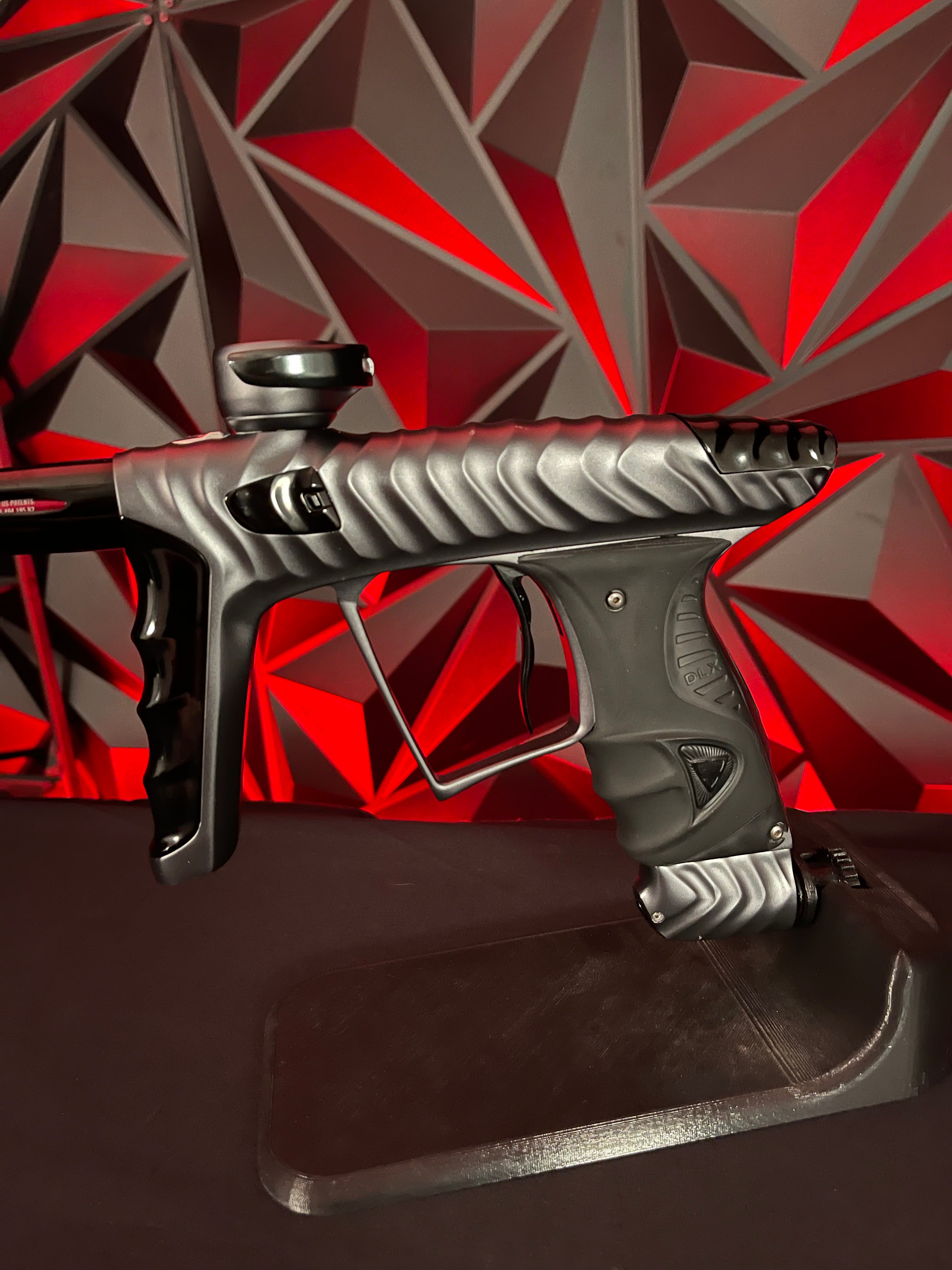 Used DLX Luxe X/HK Army Ripper Paintball Gun - Dust Pewter/ Polished Black w/ Deuce Trigger