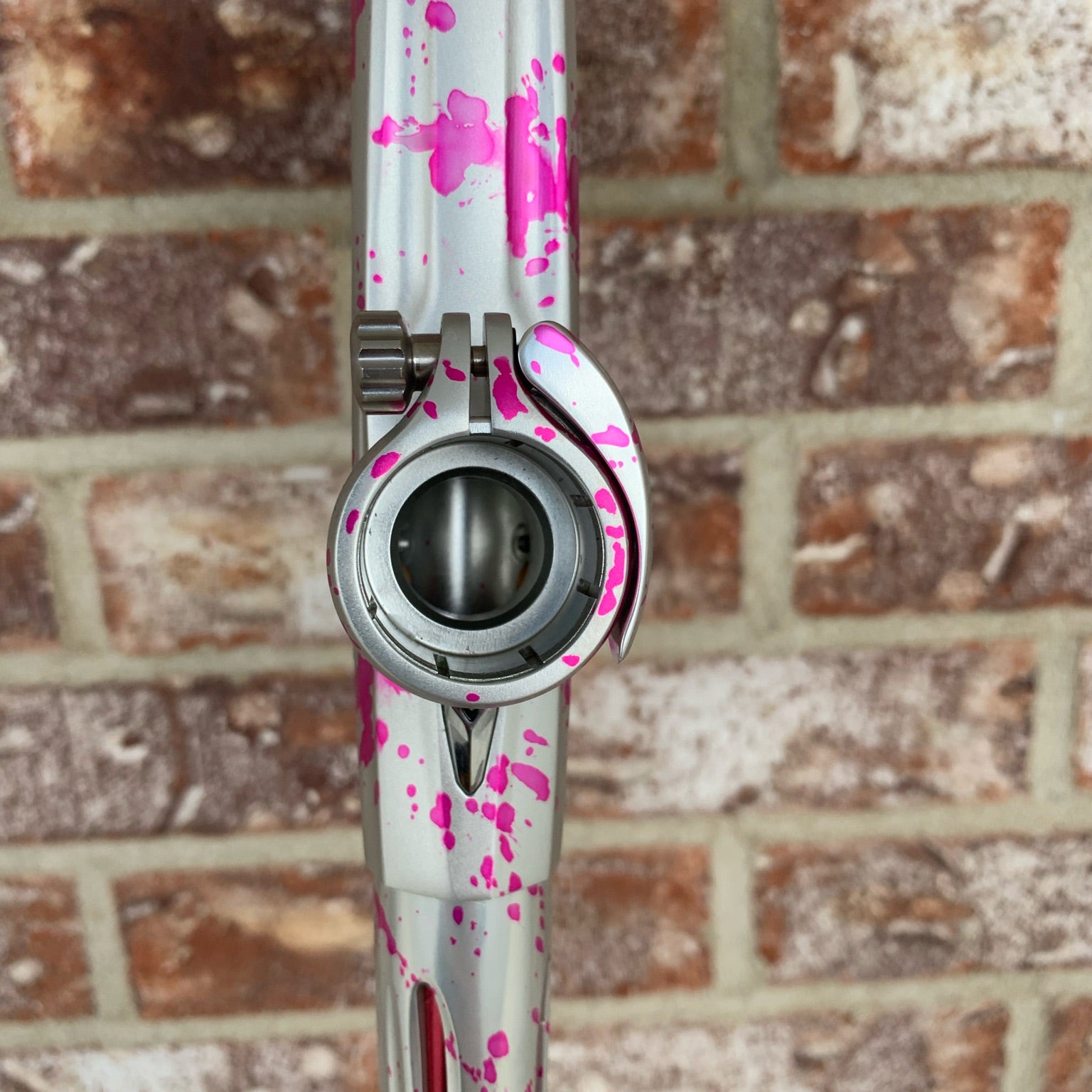 Used DLX Luxe X Paintball Gun - Silver Pink Splash