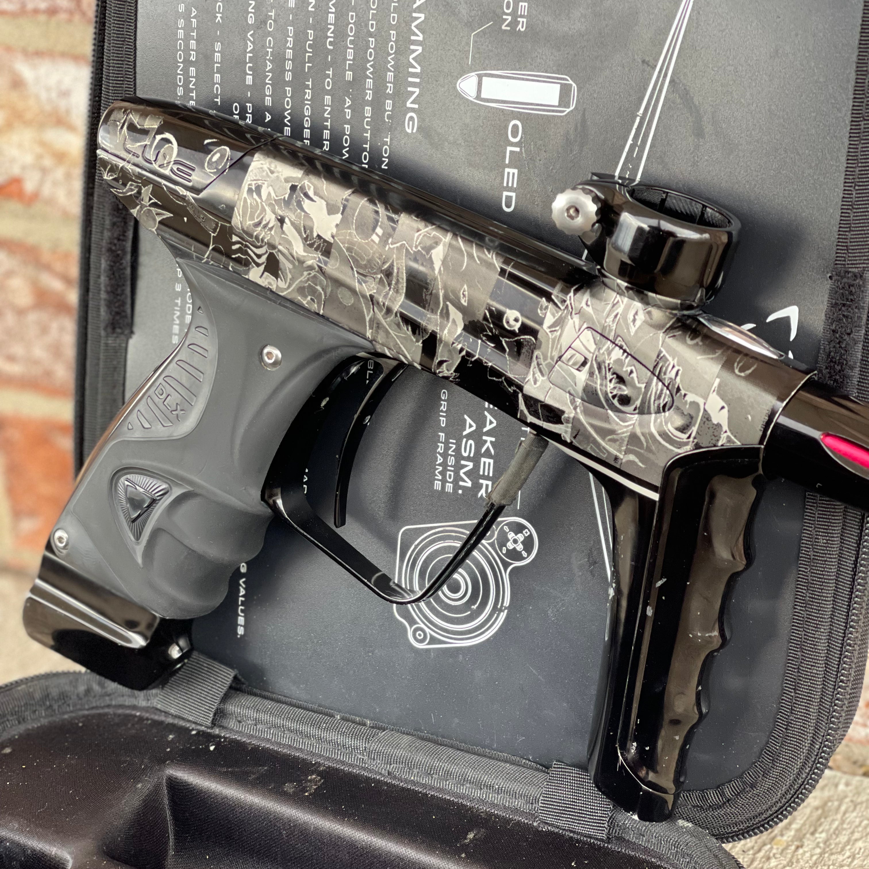 Used DLX Luxe Ice Paintball Gun - Black w/ Laser Engraving
