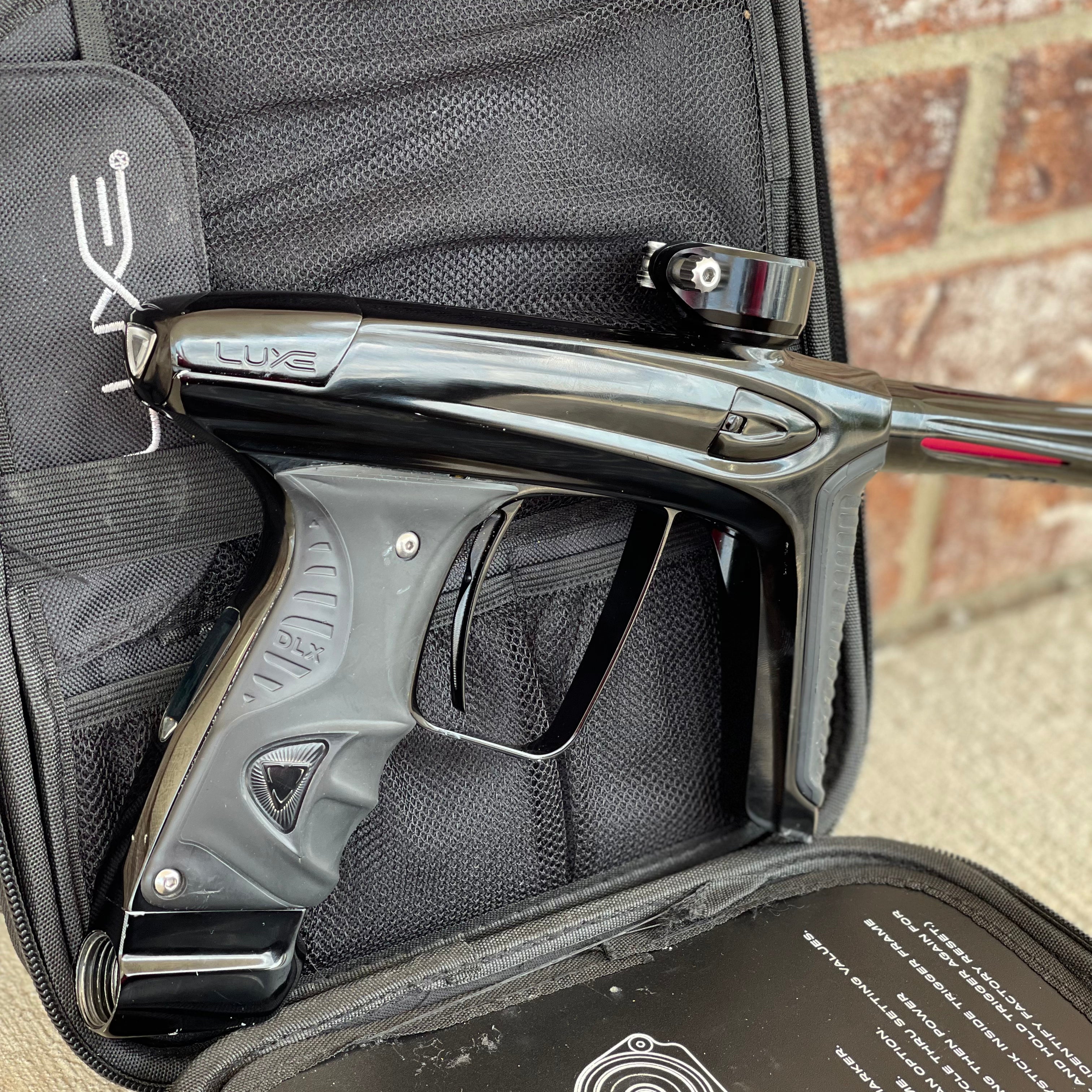 Used DLX Luxe Ice Paintball Gun - Gloss Black w/ Encore Bolt