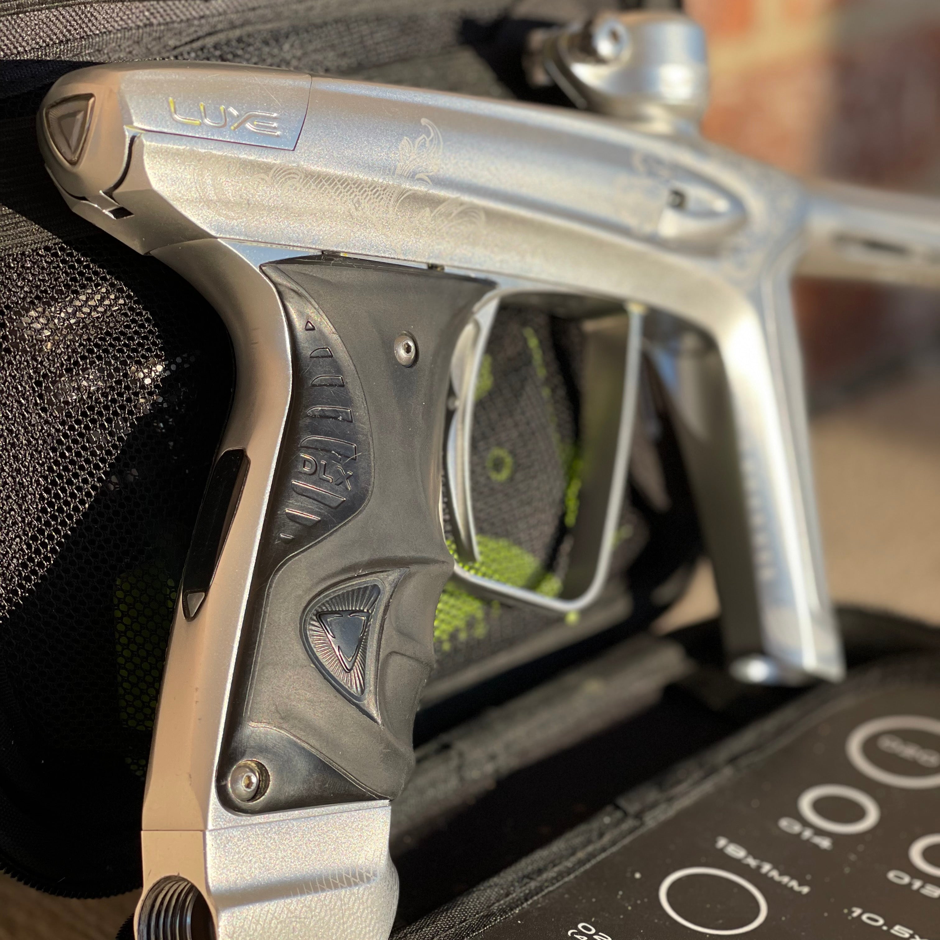 Used DLX Luxe Ice Paintball Gun - Silver w/ Laser Engraving