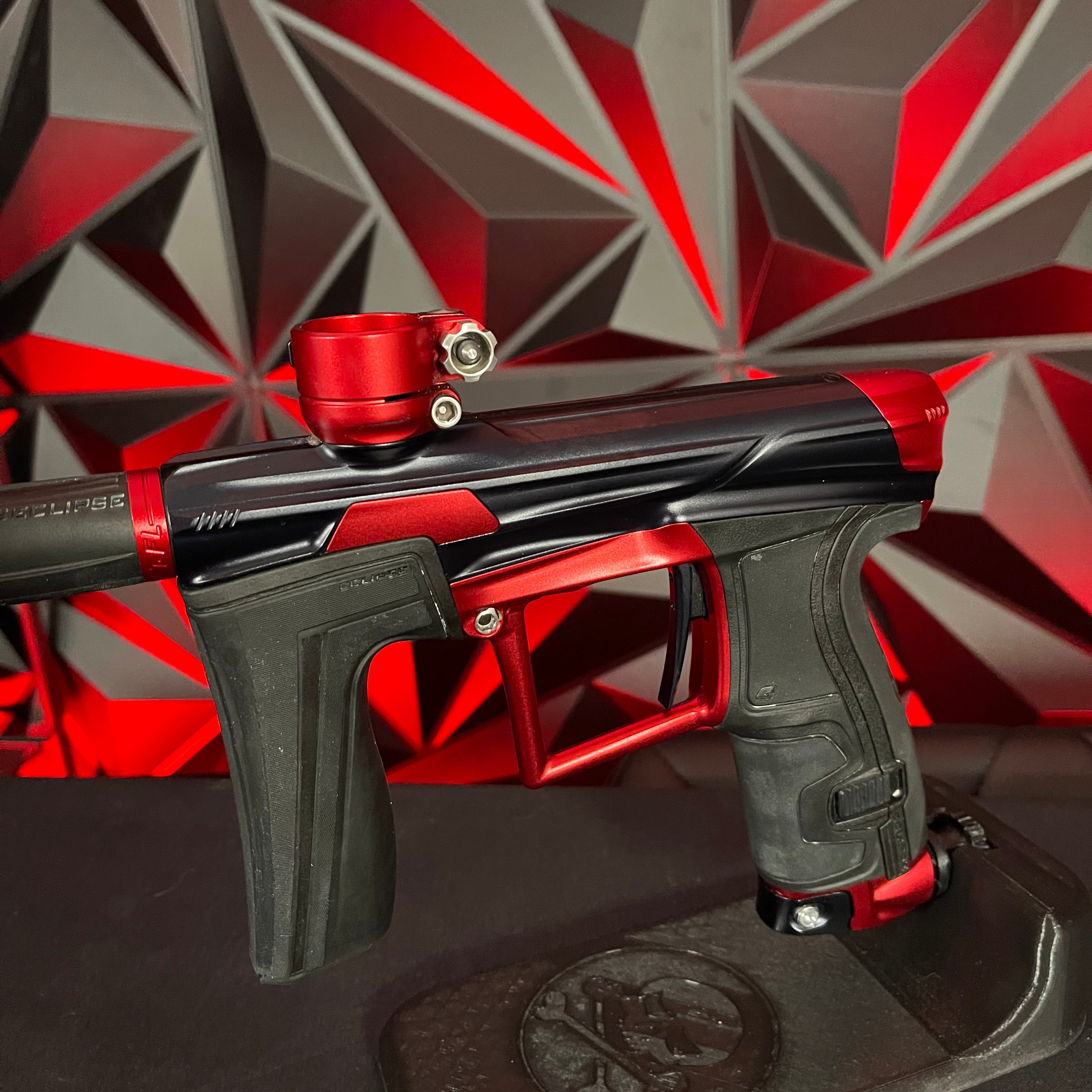 Used Planet Eclipse Geo 4 Paintball Gun - Black/Red w/ Infamous Deuce Trigger