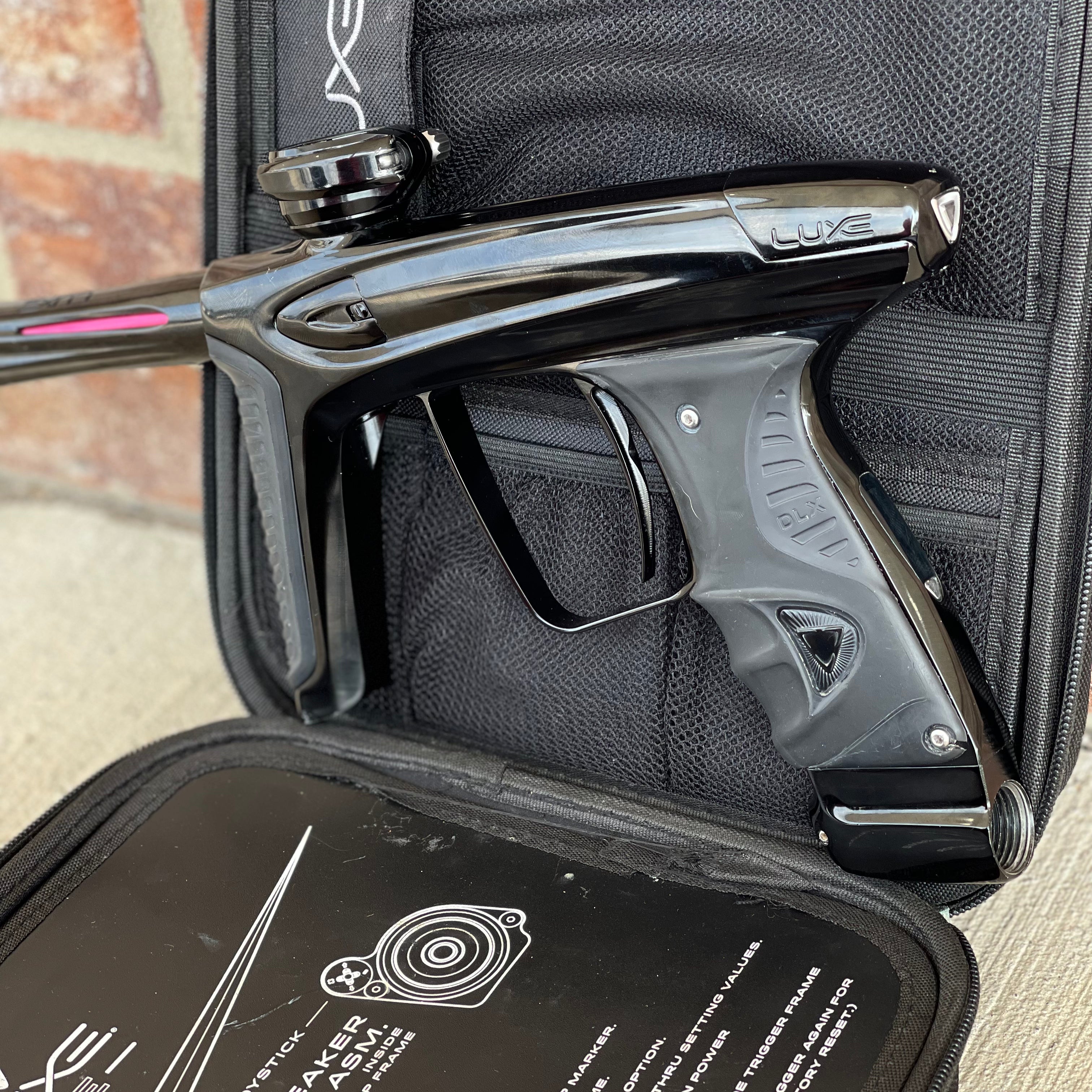 Used DLX Luxe Ice Paintball Gun - Gloss Black w/ Encore Bolt