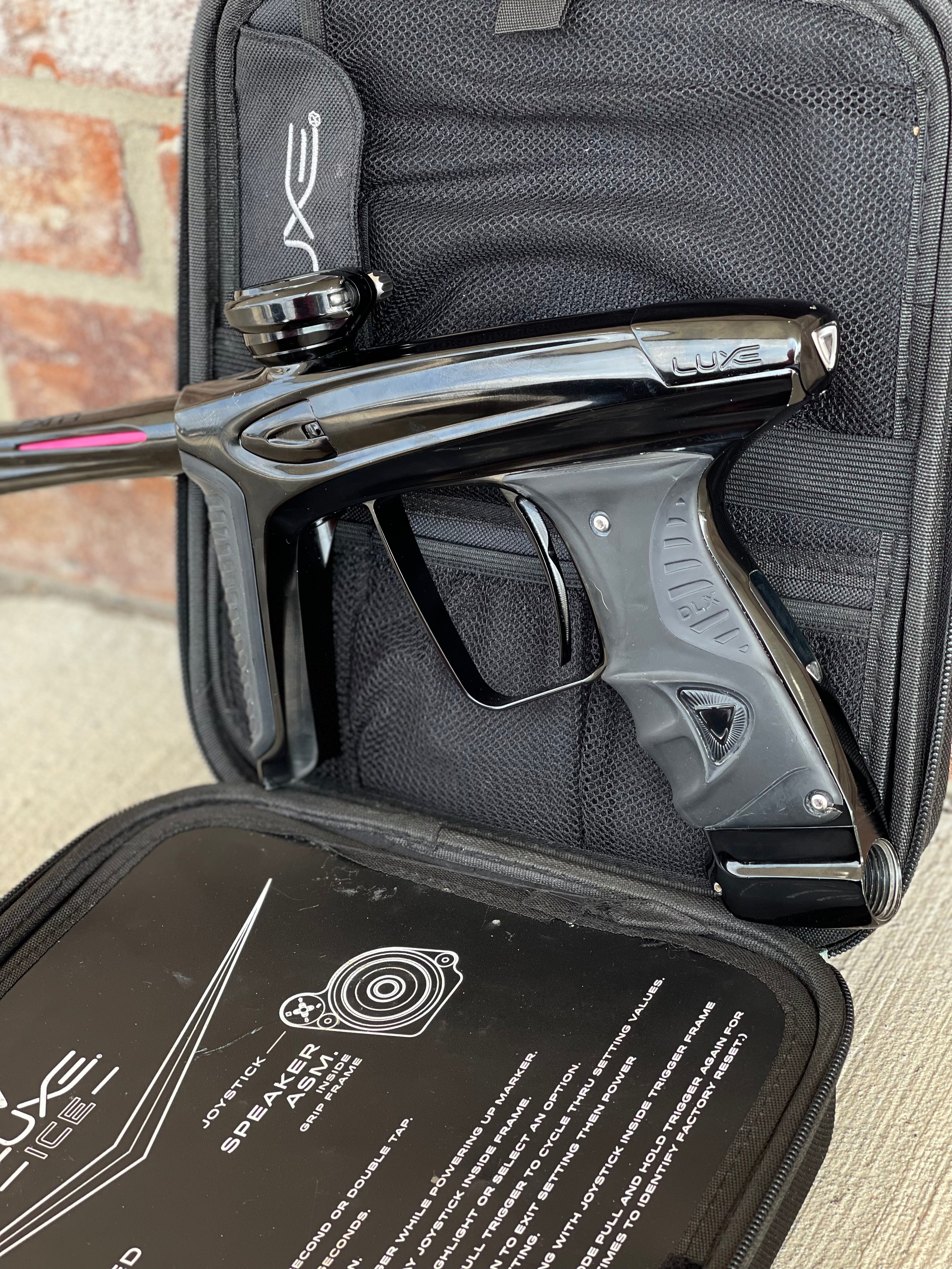 Used DLX Luxe Ice Paintball Gun - Gloss Black w/ Encore Bolt
