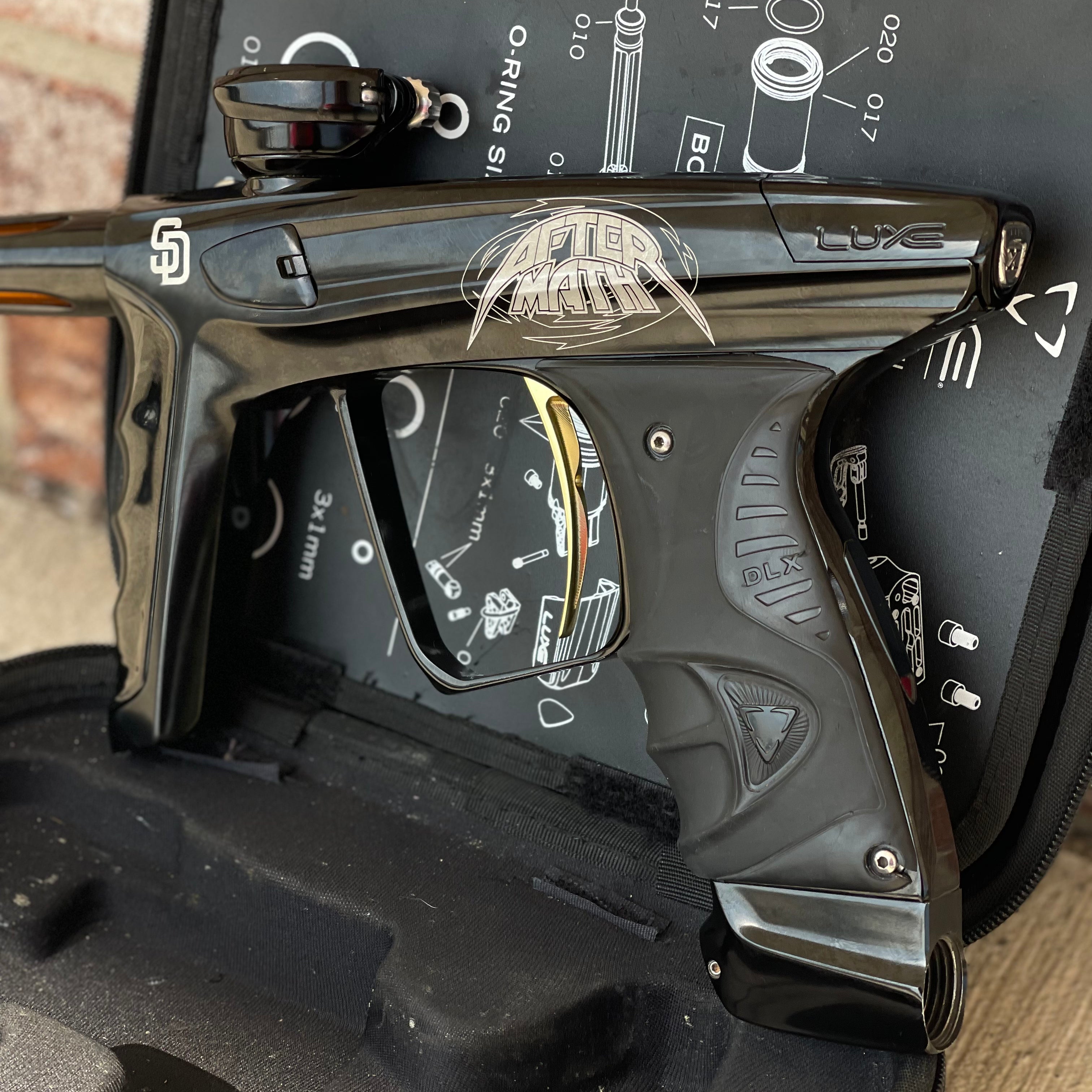 Used DLX Luxe X Paintball Gun - Gloss Black - LE Aftermath Team Edition