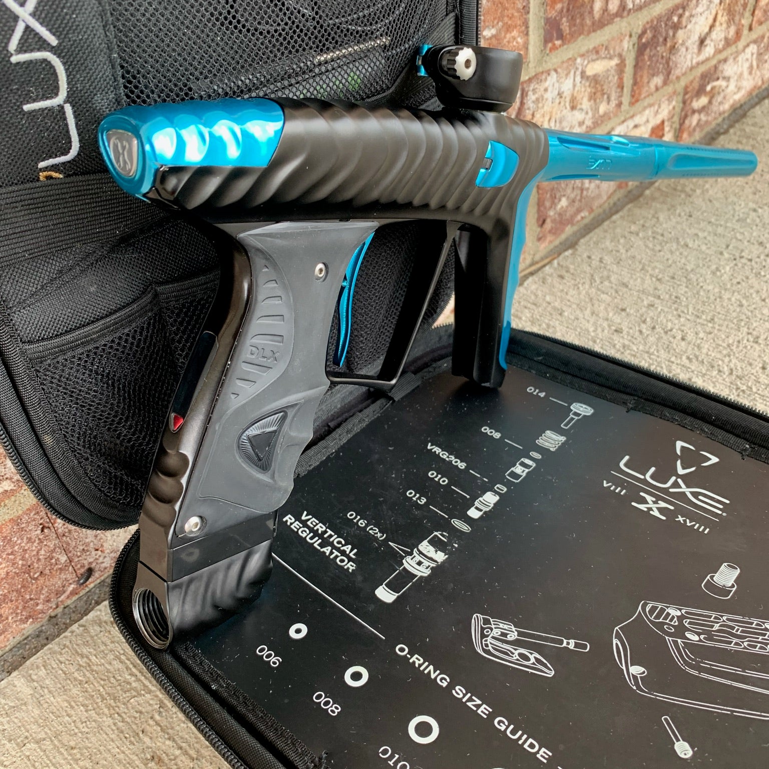 Used HK Army DLX Luxe X Ripper Paintball Gun - Dust Black/Polished Teal