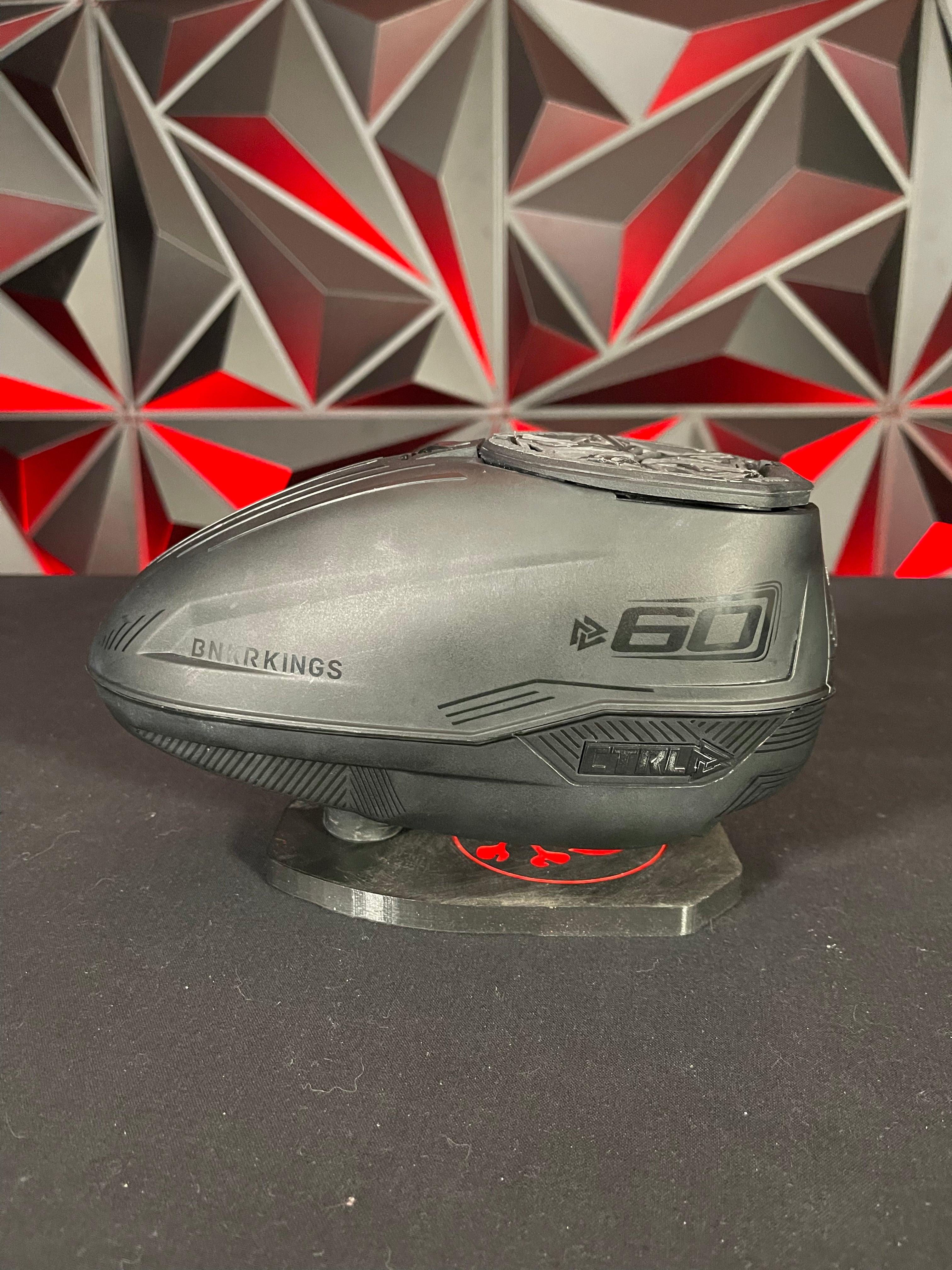 Used Bunker Kings CTRL Paintball Loader - Black w/ 60+ Top Shell and Regular Top Shell