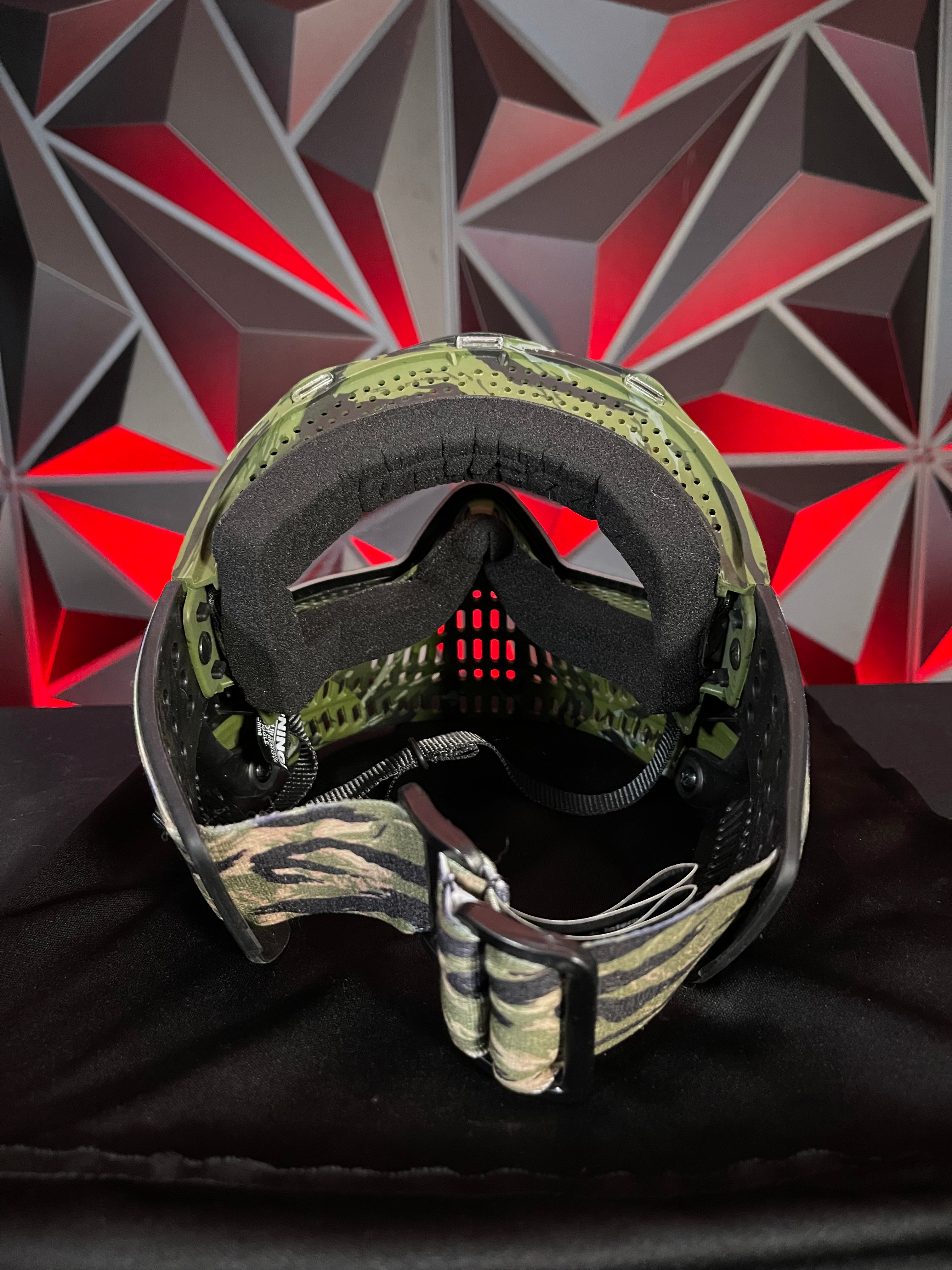 Used JT Proflex Paintball Mask - Tiger Stripe Camo Skirt w/Tiger Stripe Camo Frame & Soft Goggle Bag