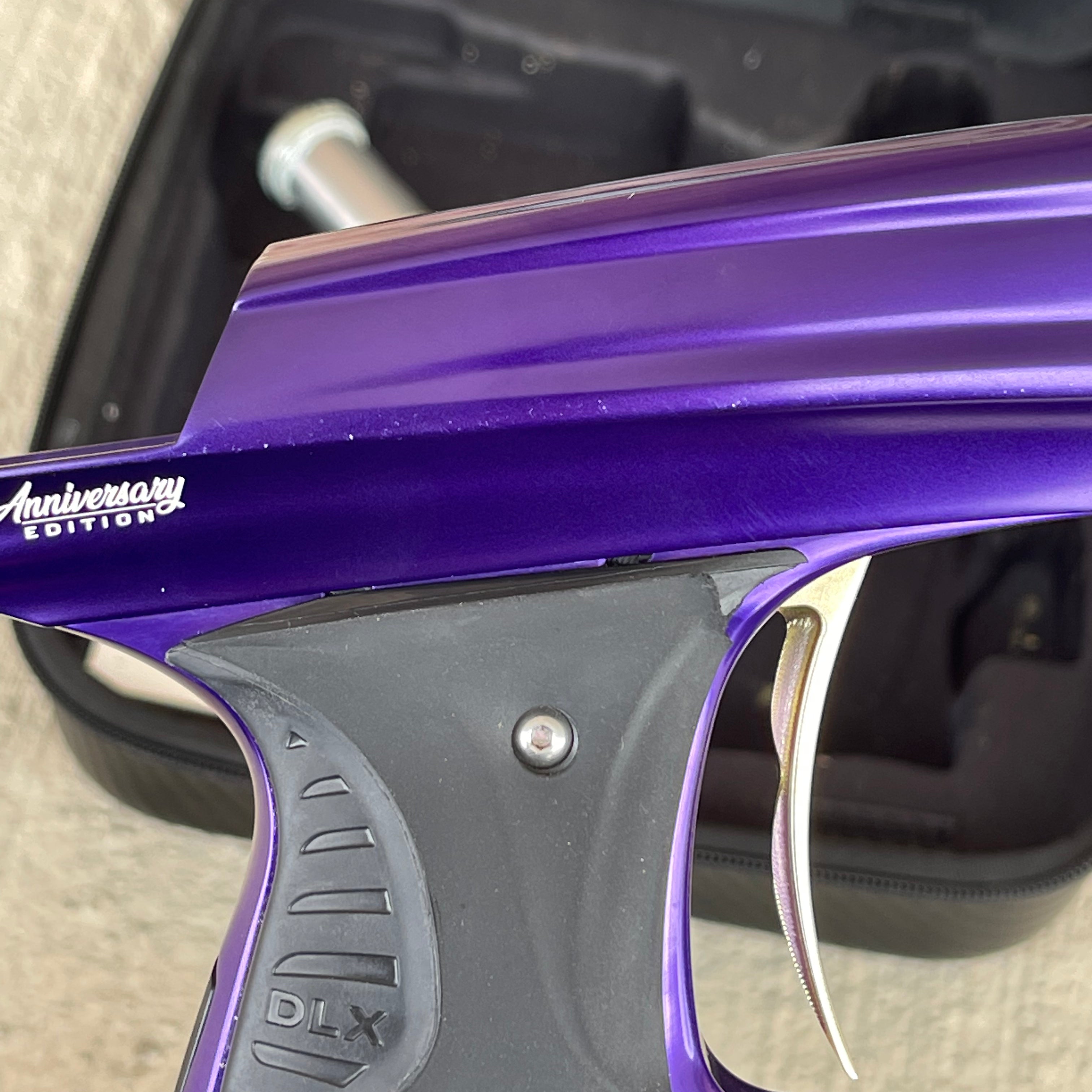 Used DLX Luxe X Paintball Gun - Polished Purple/Polished Gold - Anniversary Edition