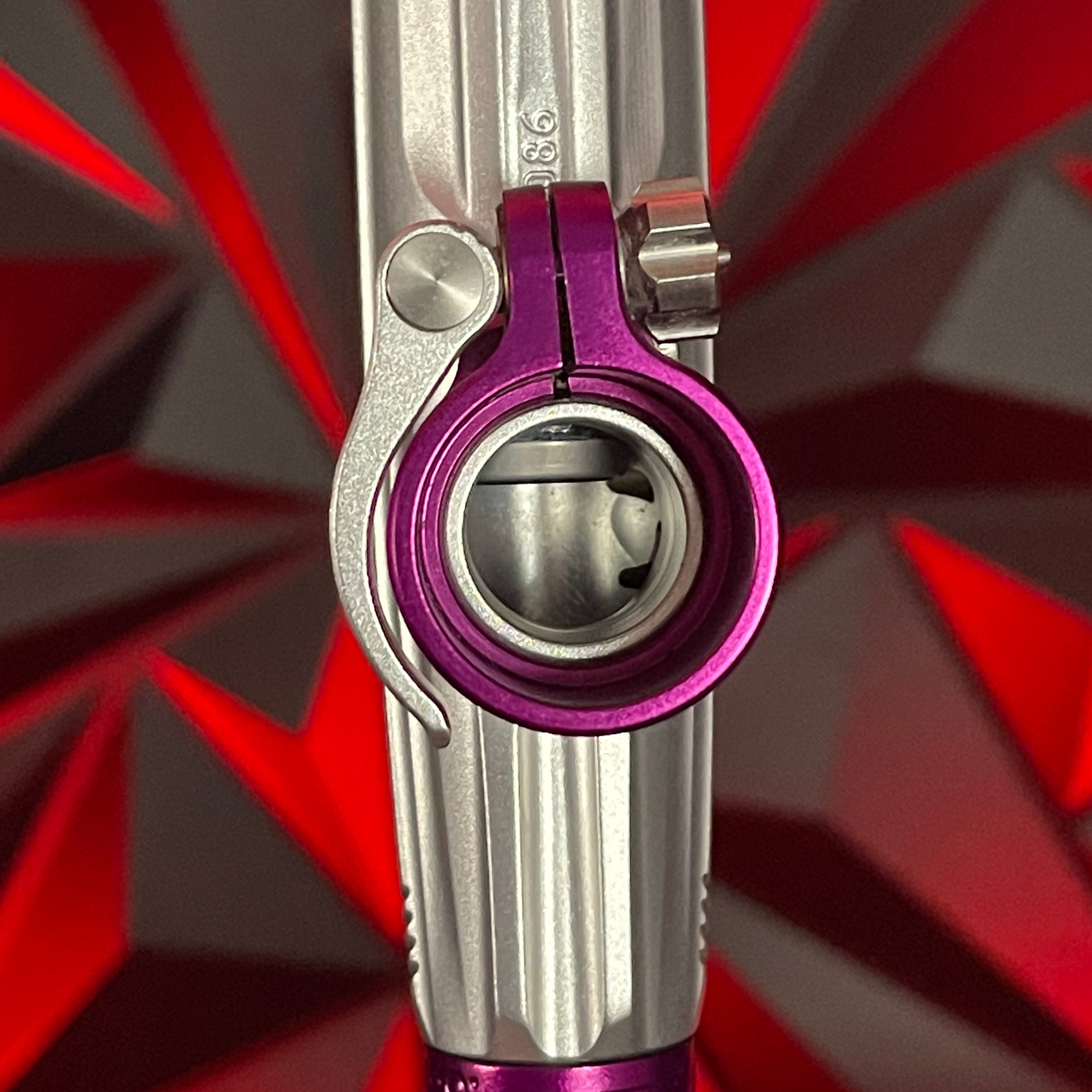 Used Planet Eclipse Geo 4 Paintball Gun - Silver/Purple w/2 FL Inserts