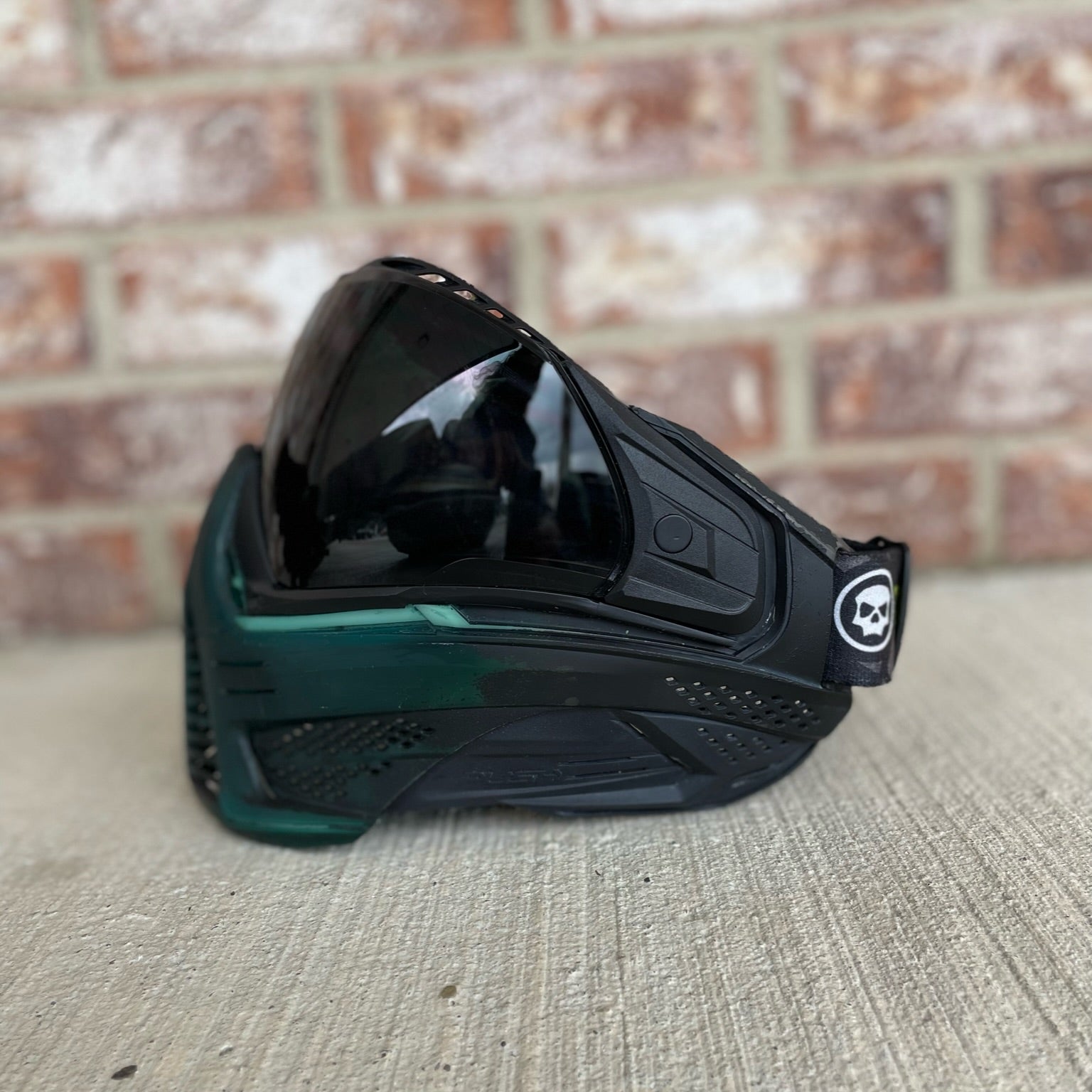 Used Push Unite Paintball Mask - Black/Green with Hard Case