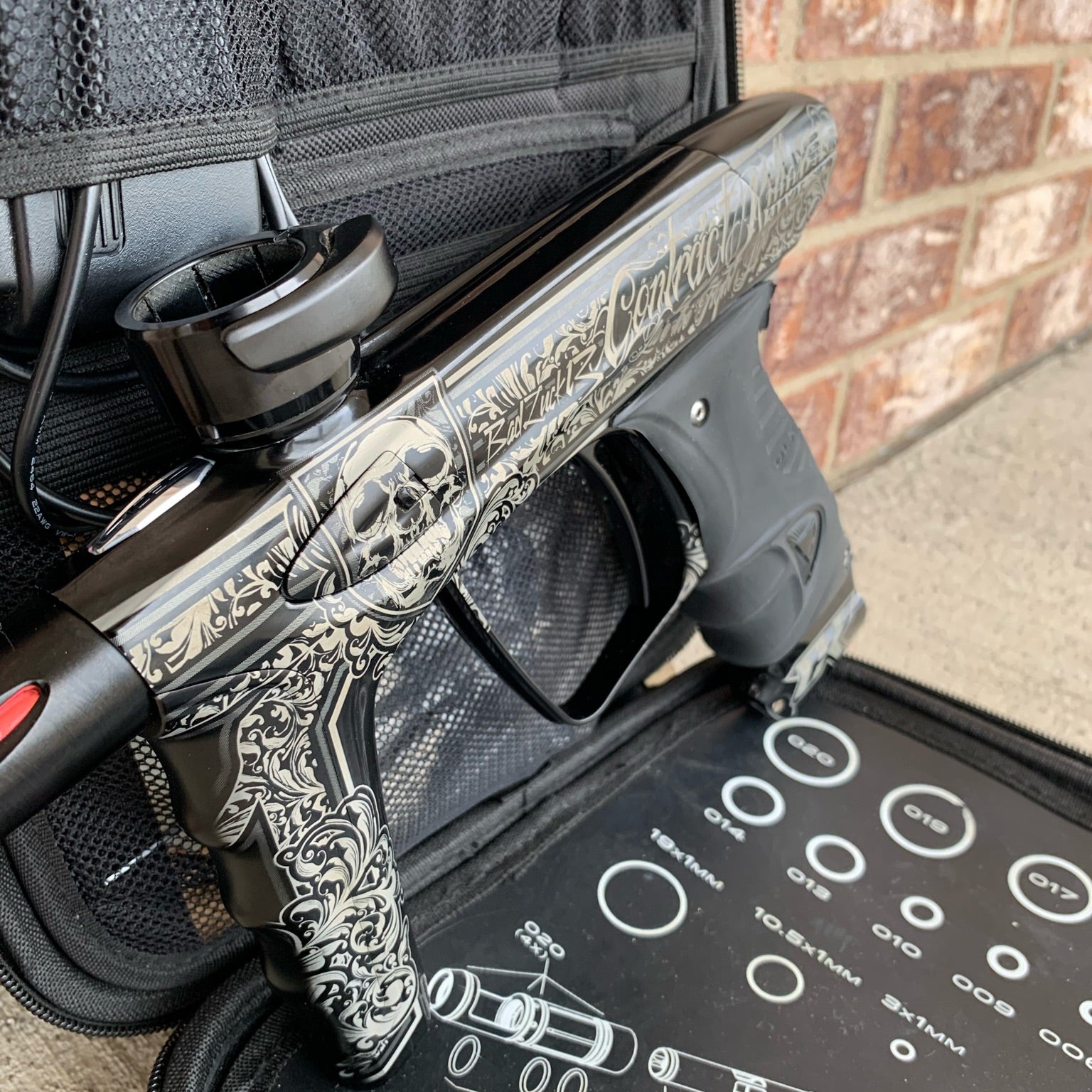 Used DLX Luxe Ice Paintball Gun - Contract Killers Gloss Black