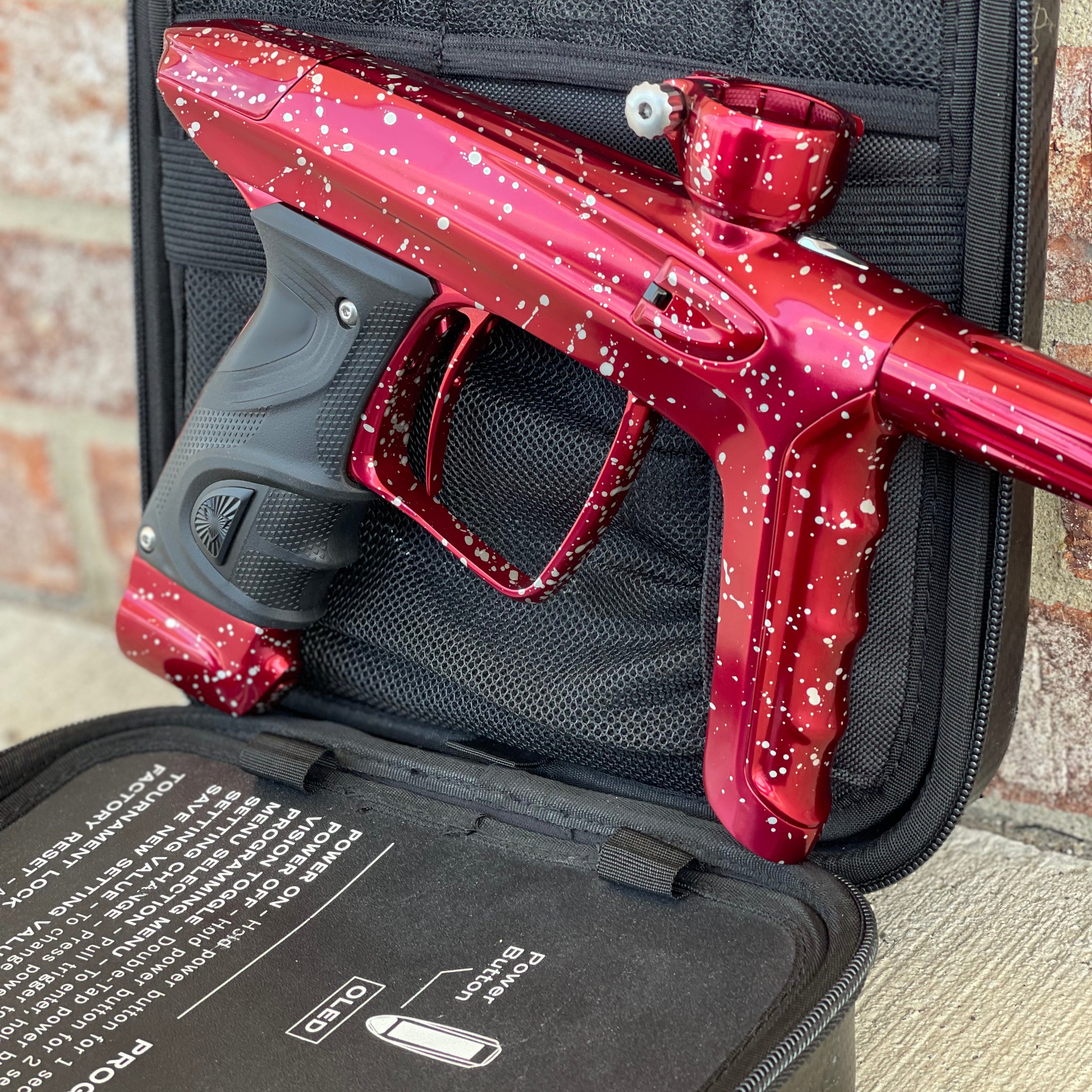 Used DLX Luxe TM40 Paintball Gun - LE Polished Red with White Speckling