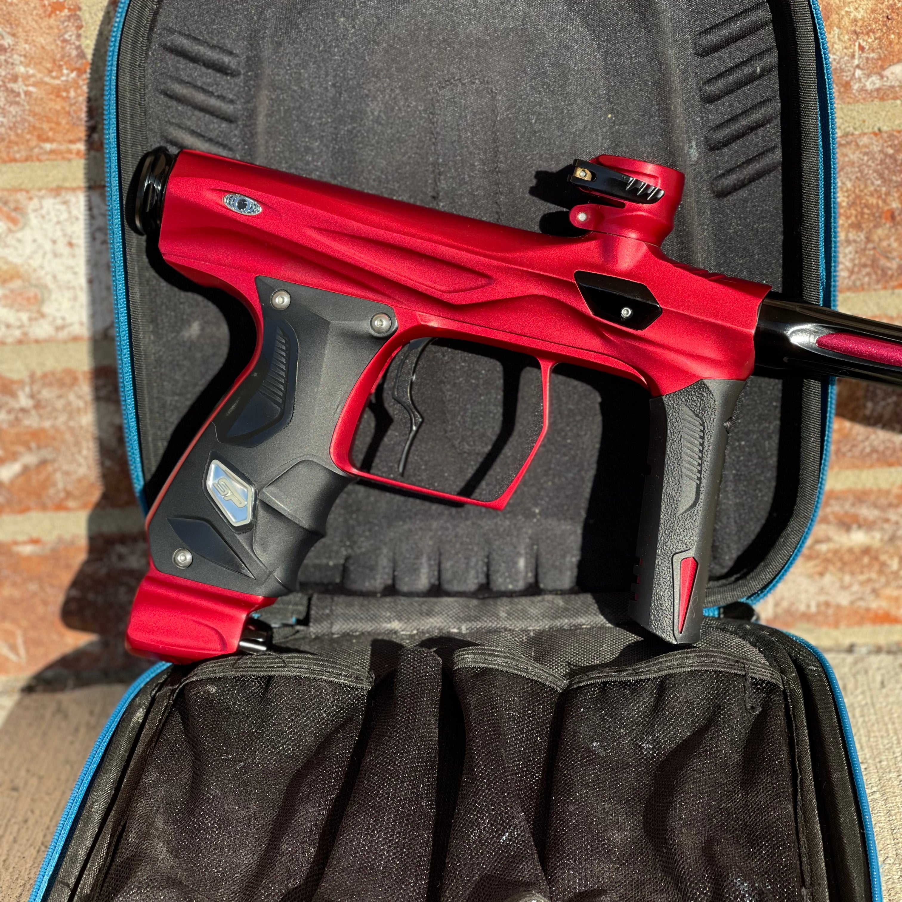Used Shocker AMP Paintball Gun - Dust Red w/ Infamous Deuce Trigger