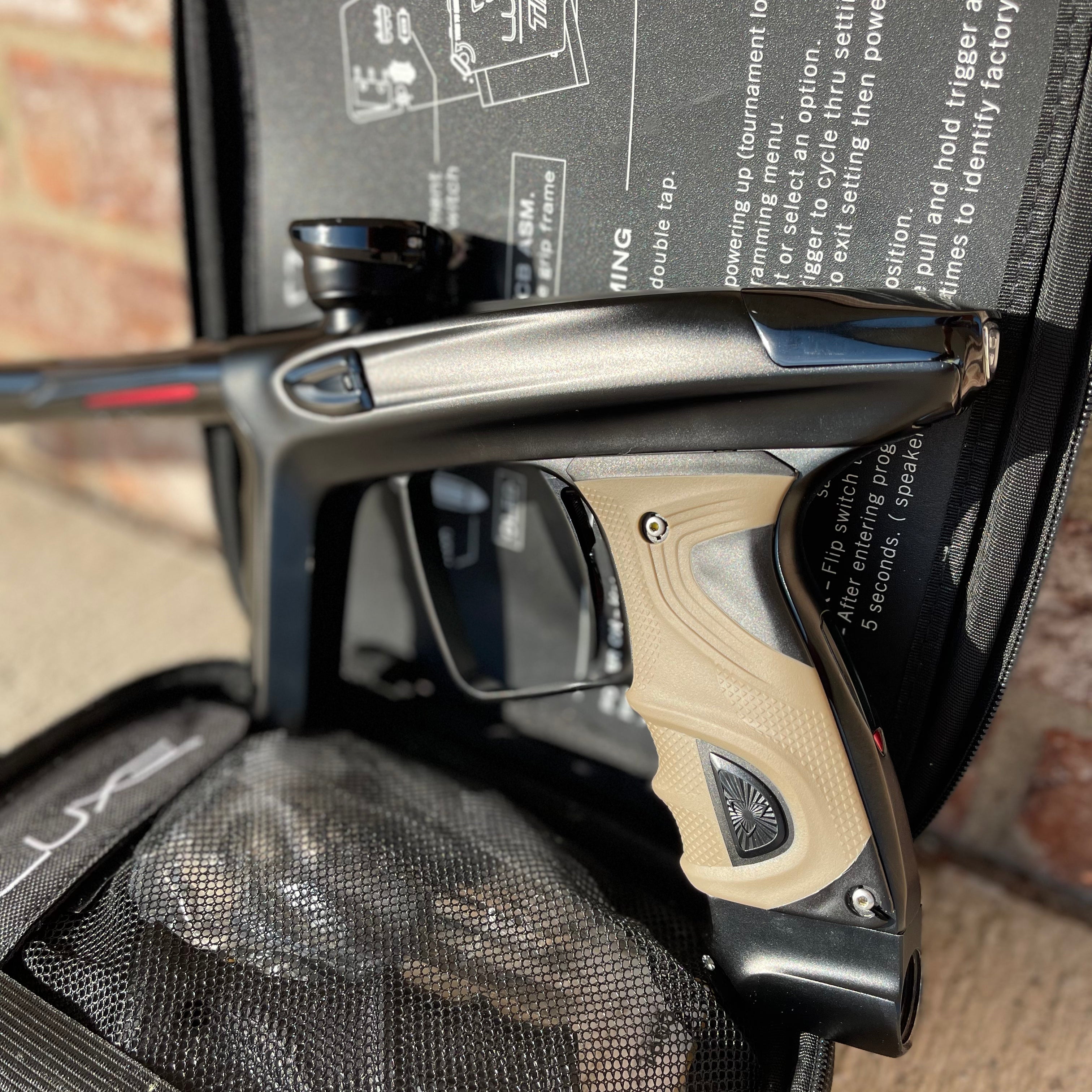 Used DLX Luxe TM40 Paintball Gun - Dust Black / Gloss Black w/ Tan Grips