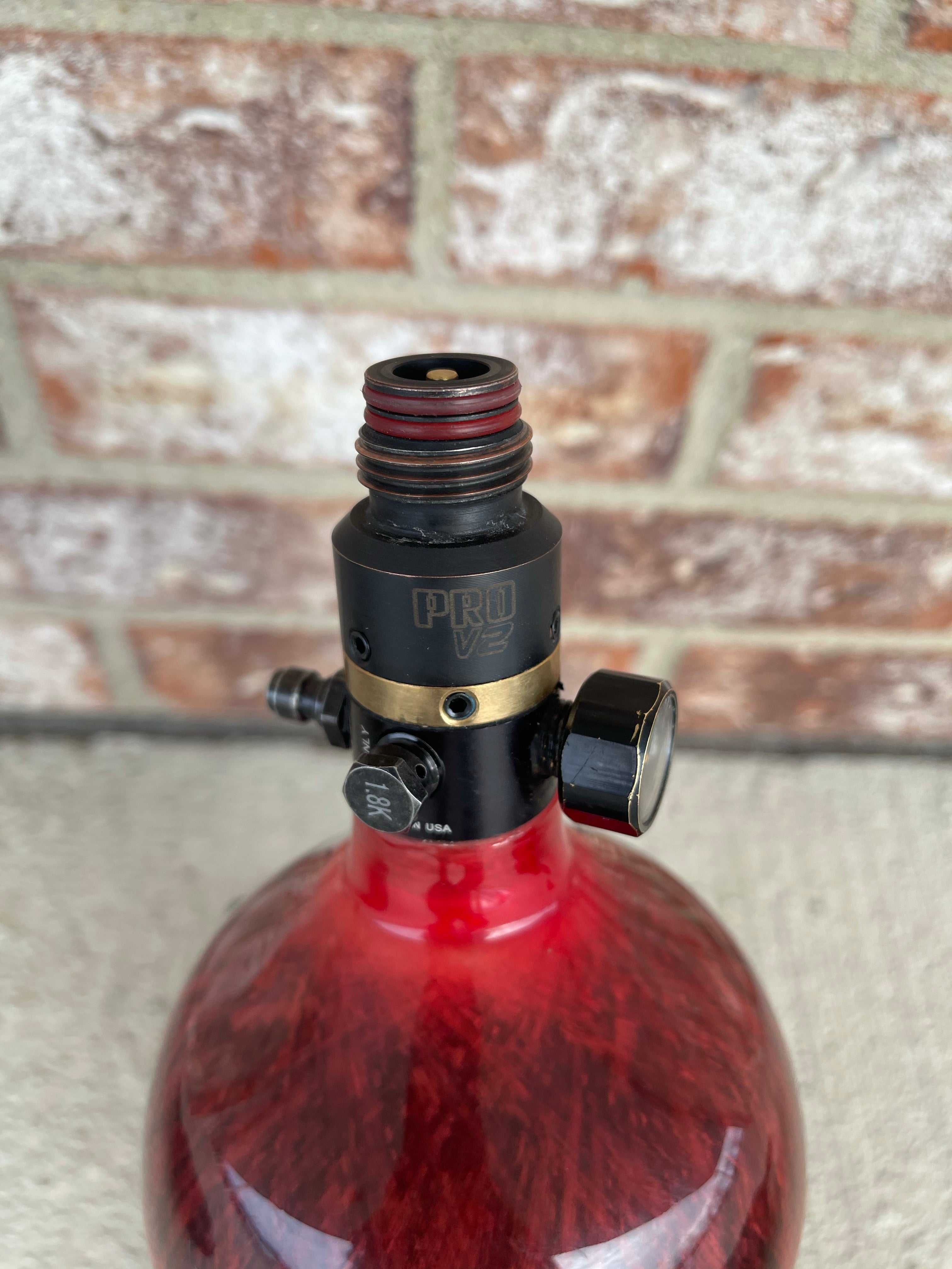 Used Ninja Lite 68/4500 Paintball Tank- Red