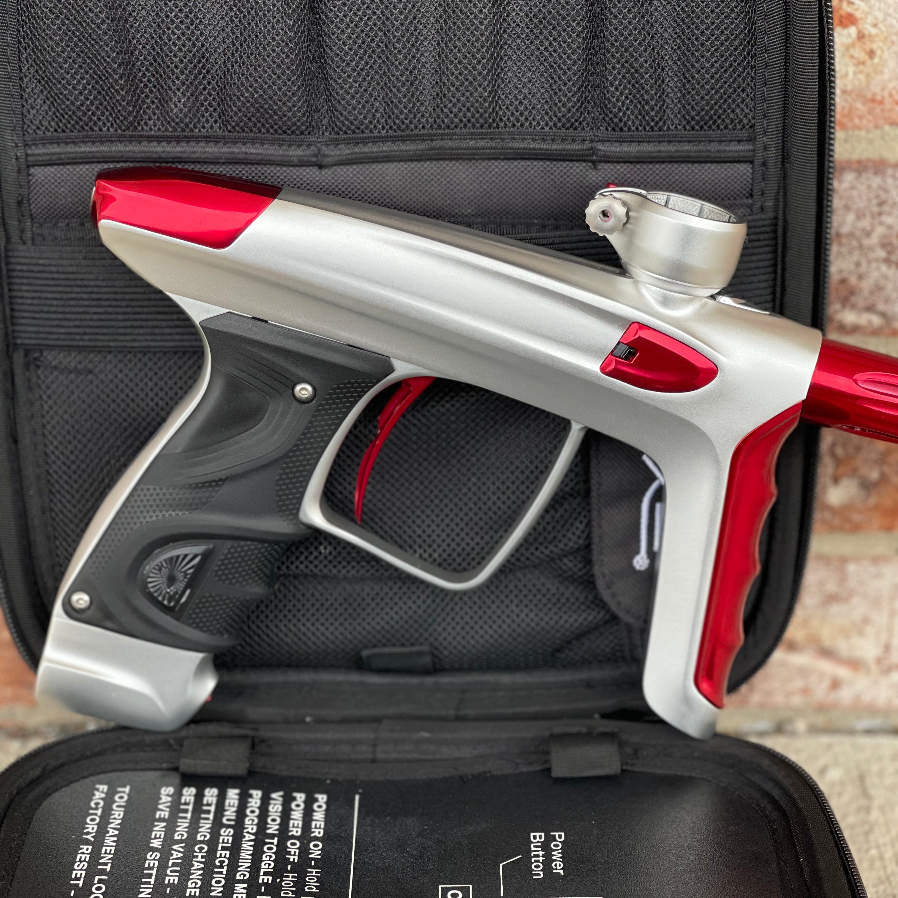 Used DLX Luxe TM40 Paintball Gun - Dust White / Polished Red