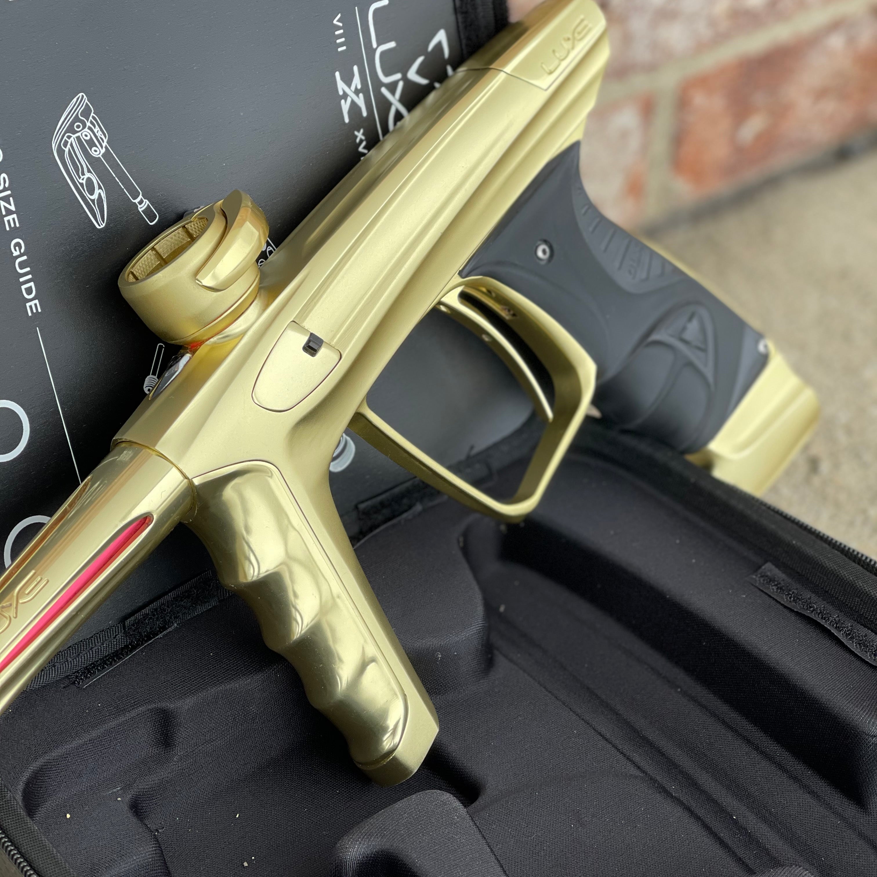 Used DLX Luxe X Paintball Gun - Dust Gold / Polished Gold