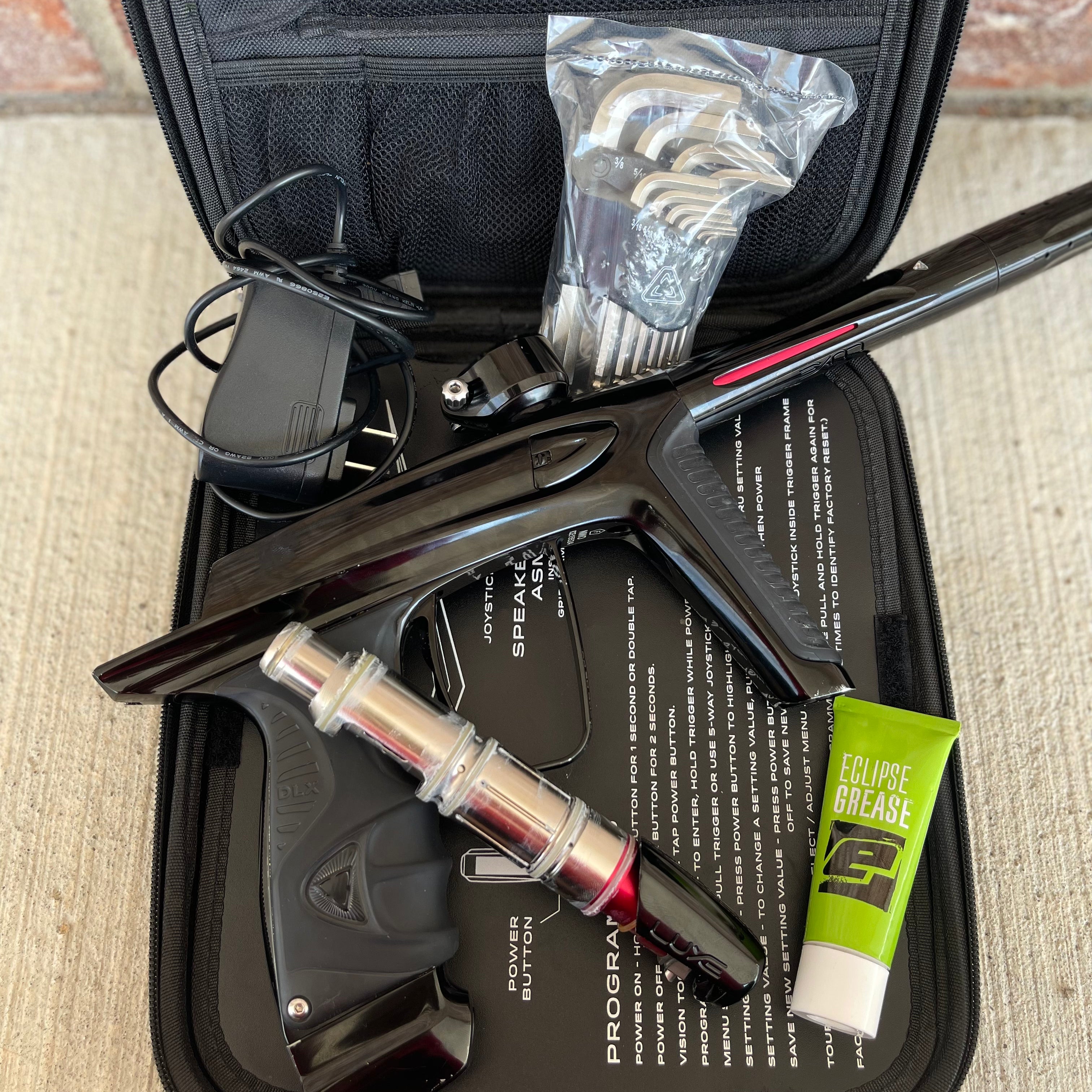 Used DLX Luxe Ice Paintball Gun - Gloss Black w/ Encore Bolt