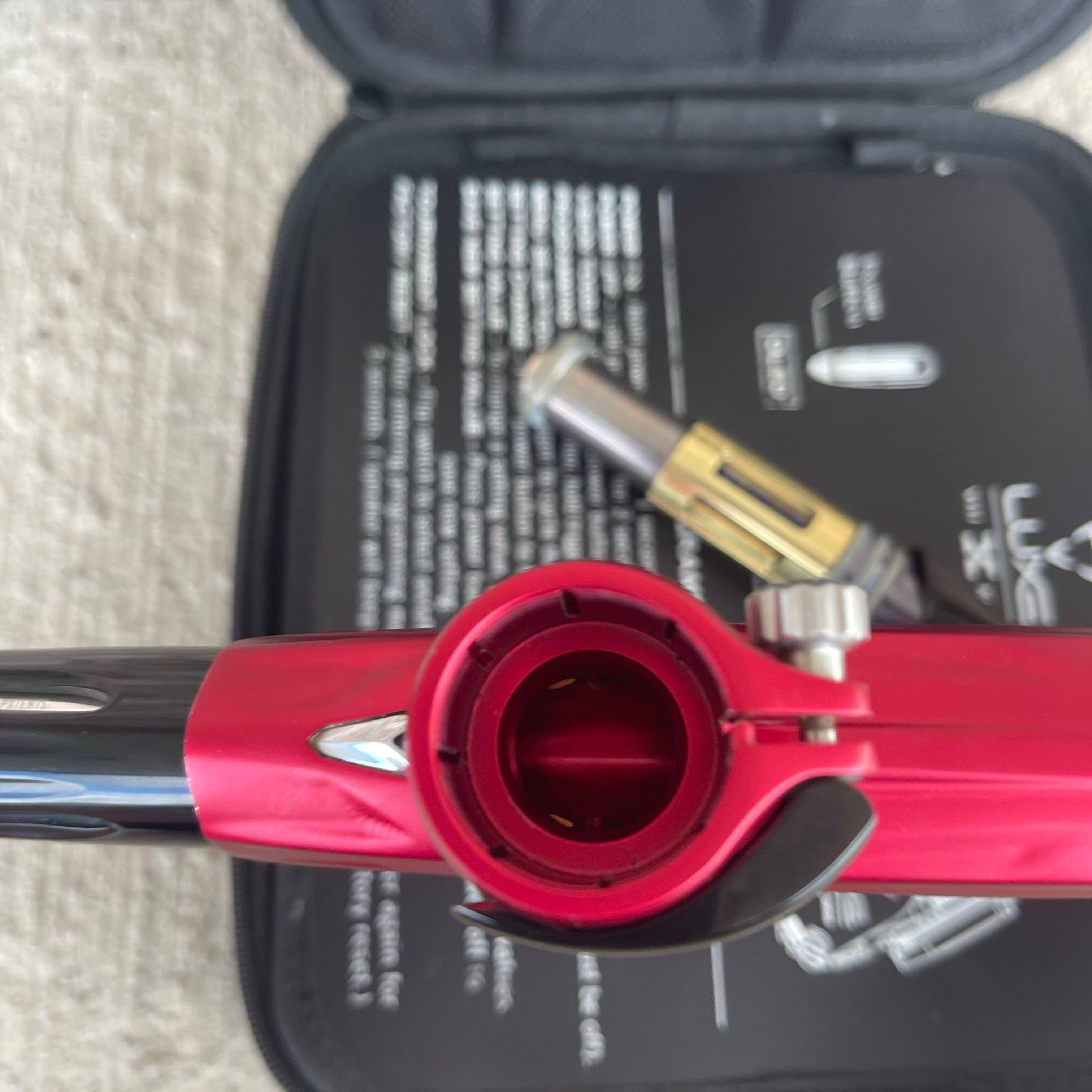 Used HK Army DLX Luxe X A51 Paintball Gun - Dust Red/Polished Black w/Infamous Deuce Trigger & Carbon IC Barrel