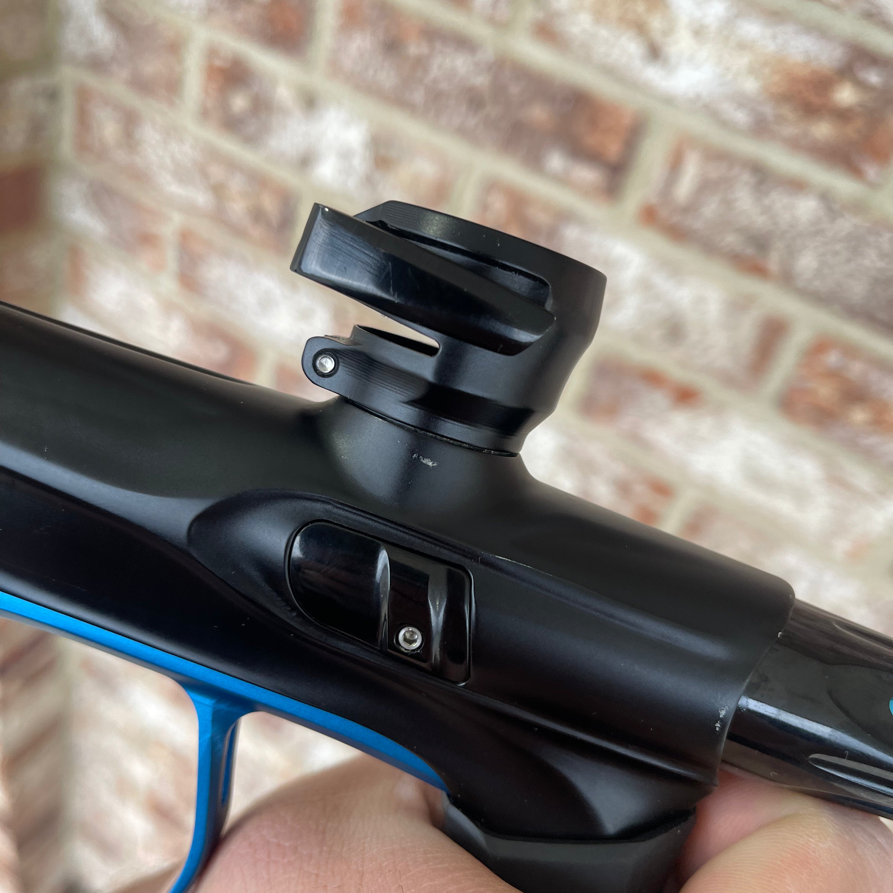 Used Shocker XLS Paintball Gun - Dust Black w/ Blue Trigger Frame